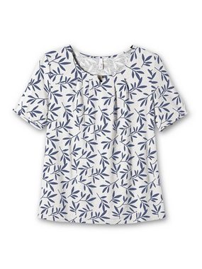 Sheego T-Shirt Große Größen mit Blätterprint, im Leinen-Mix