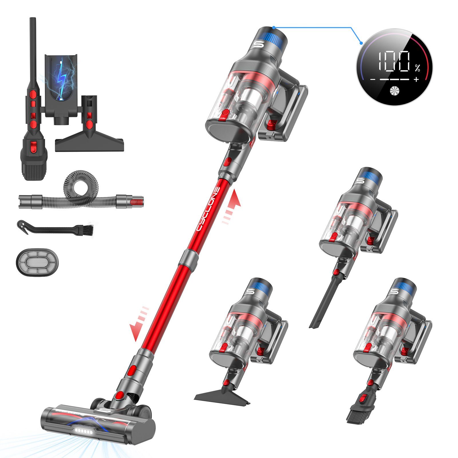 80W 6kpa Handheld Akku Staubsauger Cordless Vacuum Cleaner with