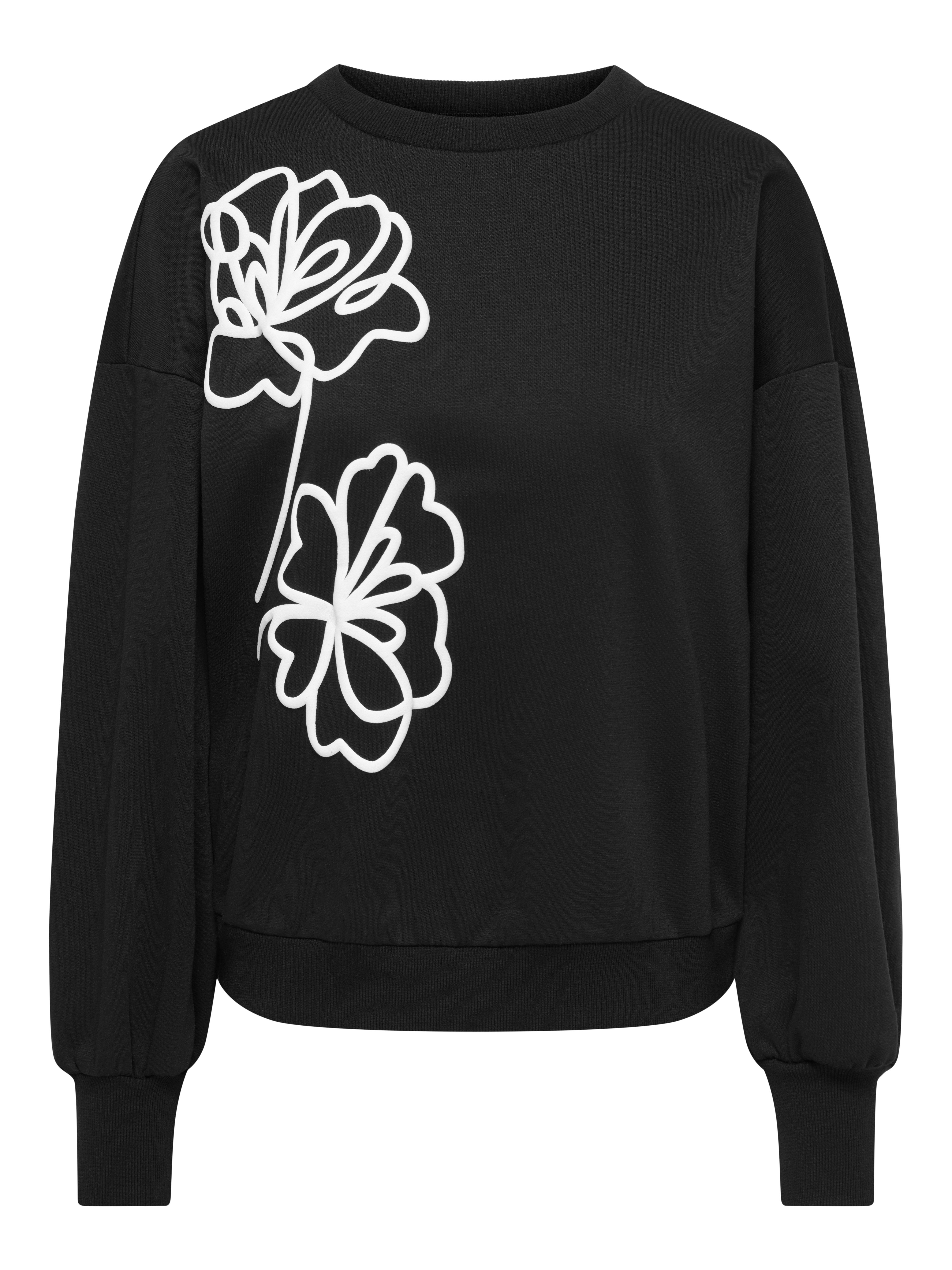ONLY Sweatshirt ONLBROOKE L/S O-NECK FLOWER SWT Baumwollmischung, regular fit