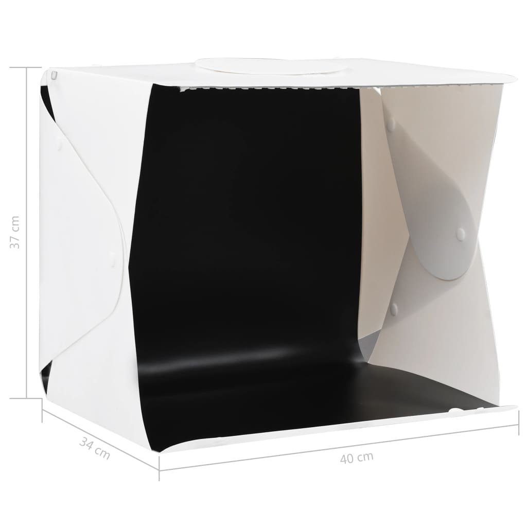 Weiß LED-Lichtbox für 403437 Fotohintergrund cm Klappbar Fotostudio Plastik vidaXL