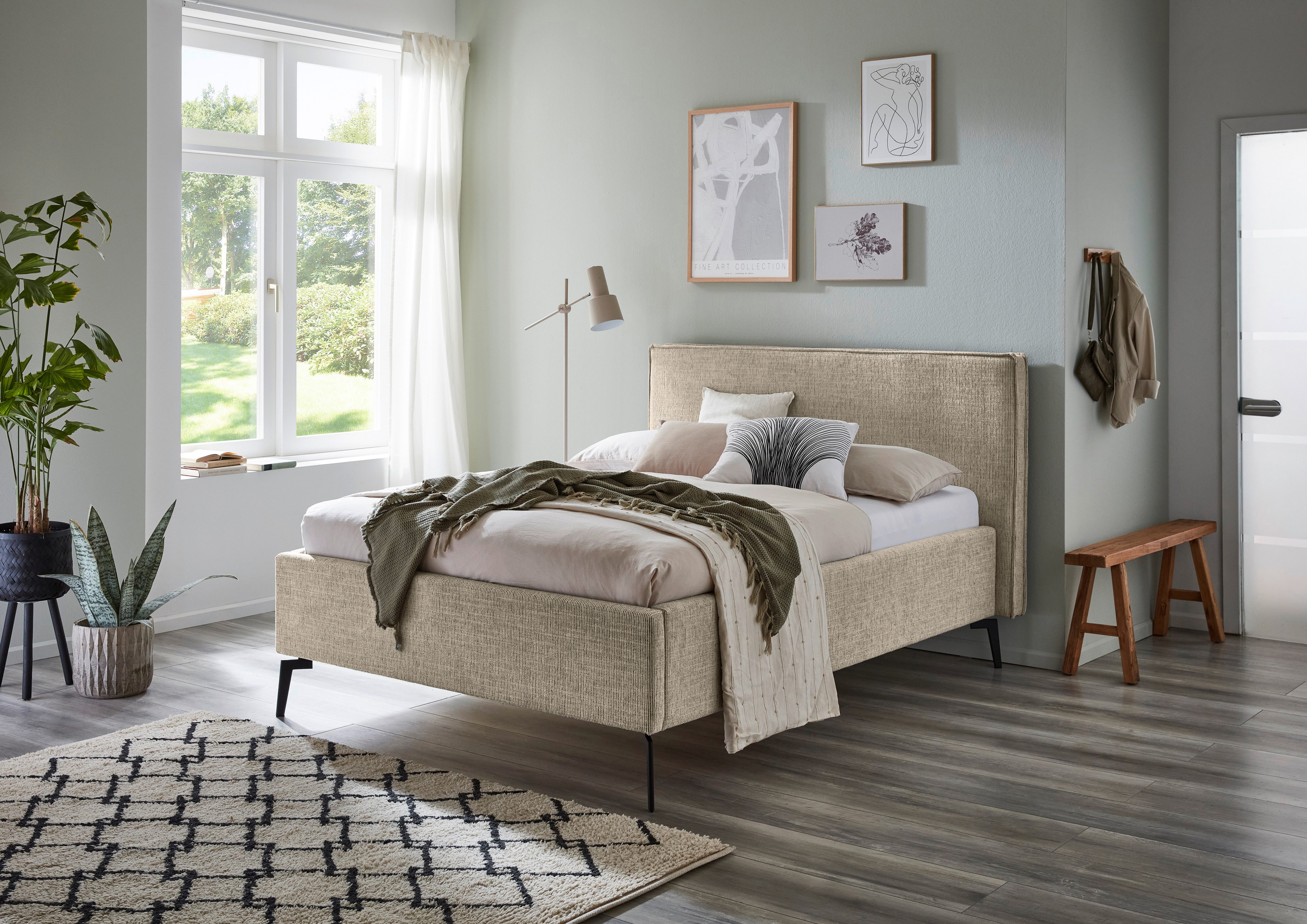 meise.möbel Polsterbett "Riva" mit eichefarbigen Holzfüßen, wahlweise mit B günstig online kaufen