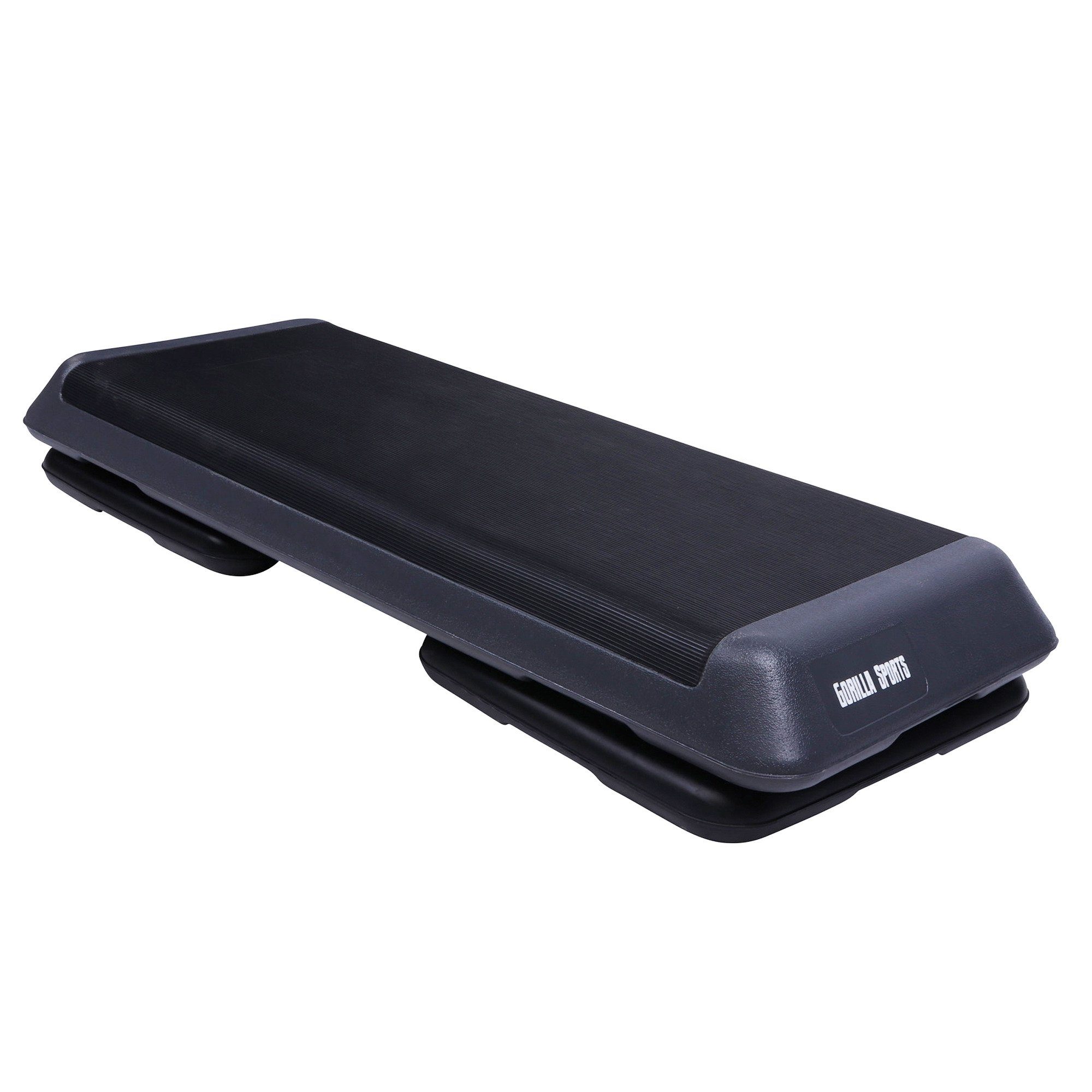 GORILLA SPORTS Yogamatte Steppbrett mit Gummimatte Schwarz/Dunkelgrau (1-St)