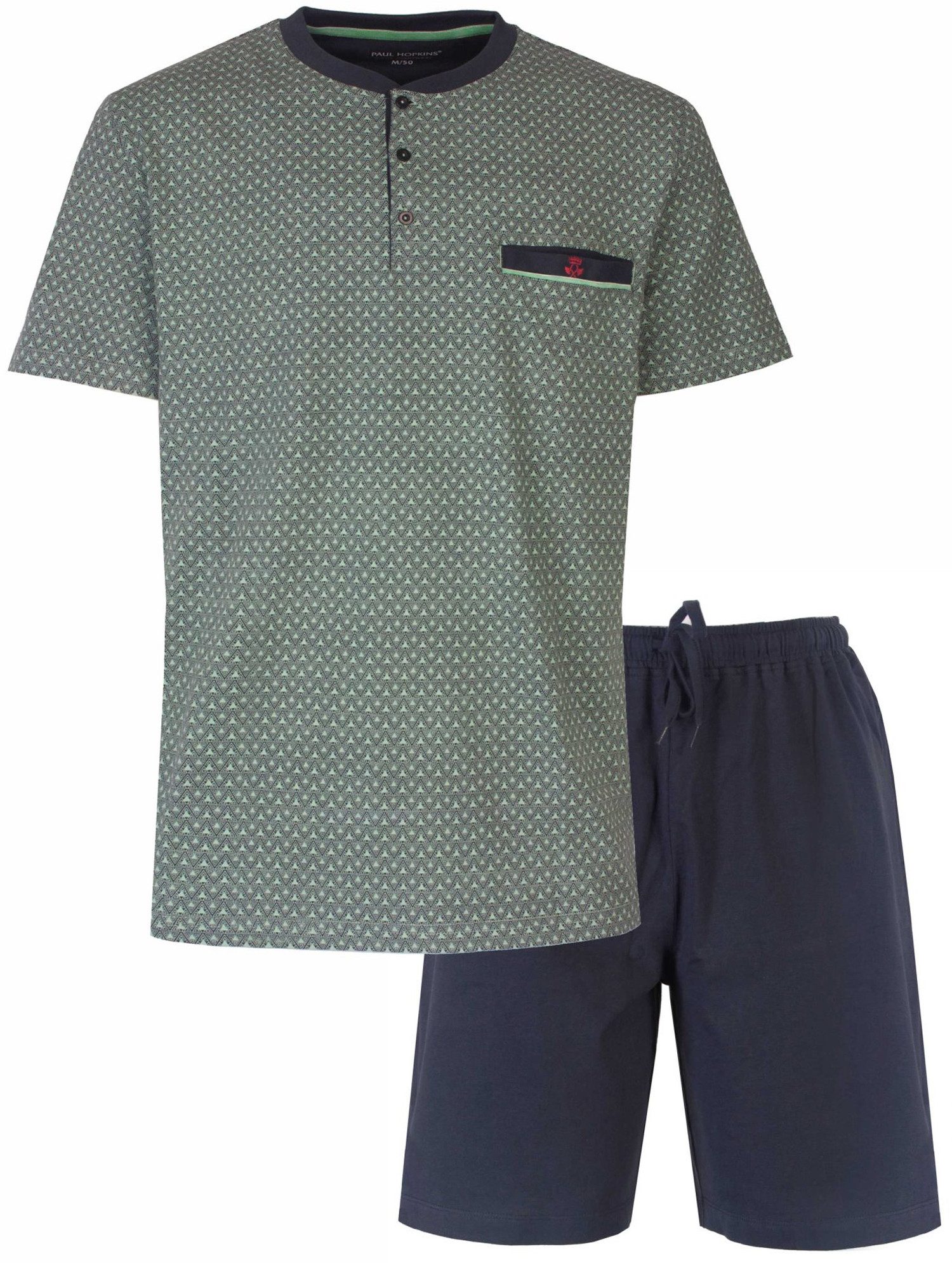 Schlafanzug Modischer Herren Pyjama kurz Shorty
