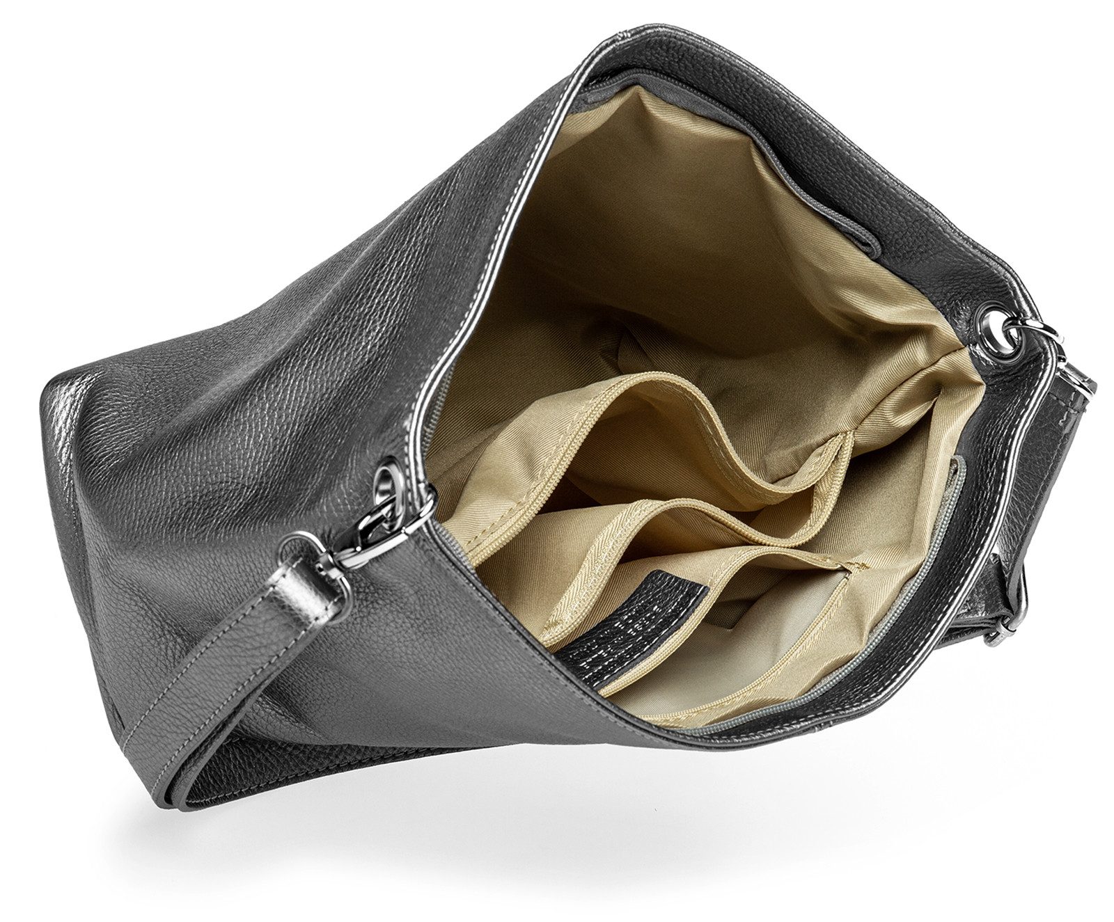 Caspar Schultertasche Klassische Damen Leder Handtasche - PREMIUM LINE - Modell No.803, elegant, robust & unempfindlich - 100% Echtleder - Handmade in Italy