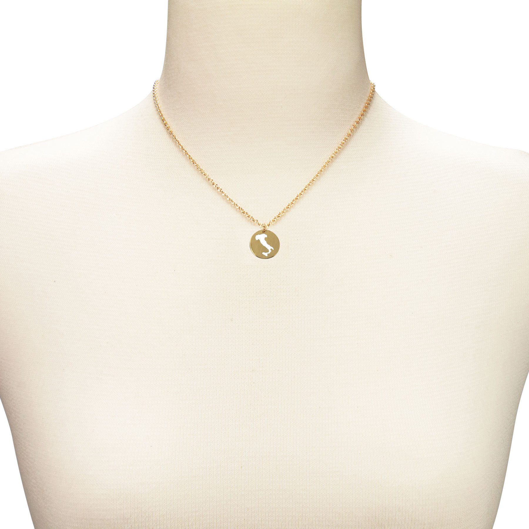 DAHEIM Kette mit Anhänger Halskette Italien (vergoldet), - filigrane Kette des italienischen Stiefels für Damen und Frauen, Hei – Bild 5 von 5