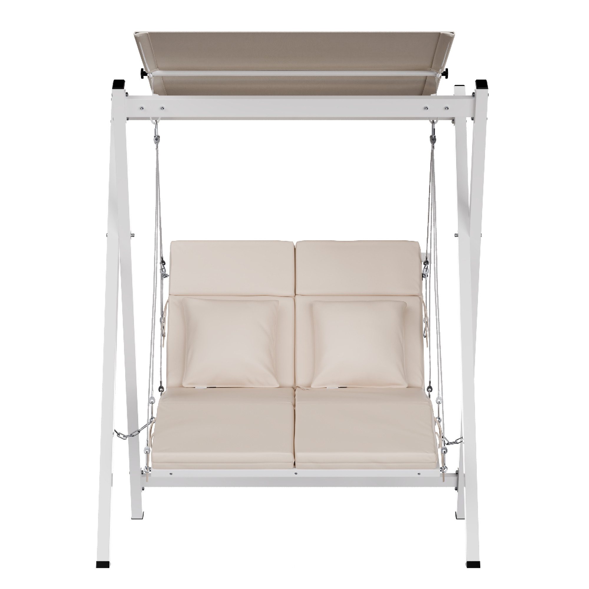 blumfeldt Doppelschaukel FlexiSwing, (Set), Gartenliegen Swing Lounger Sonnendach Garten Balkon Outdoor 2 Sitzer