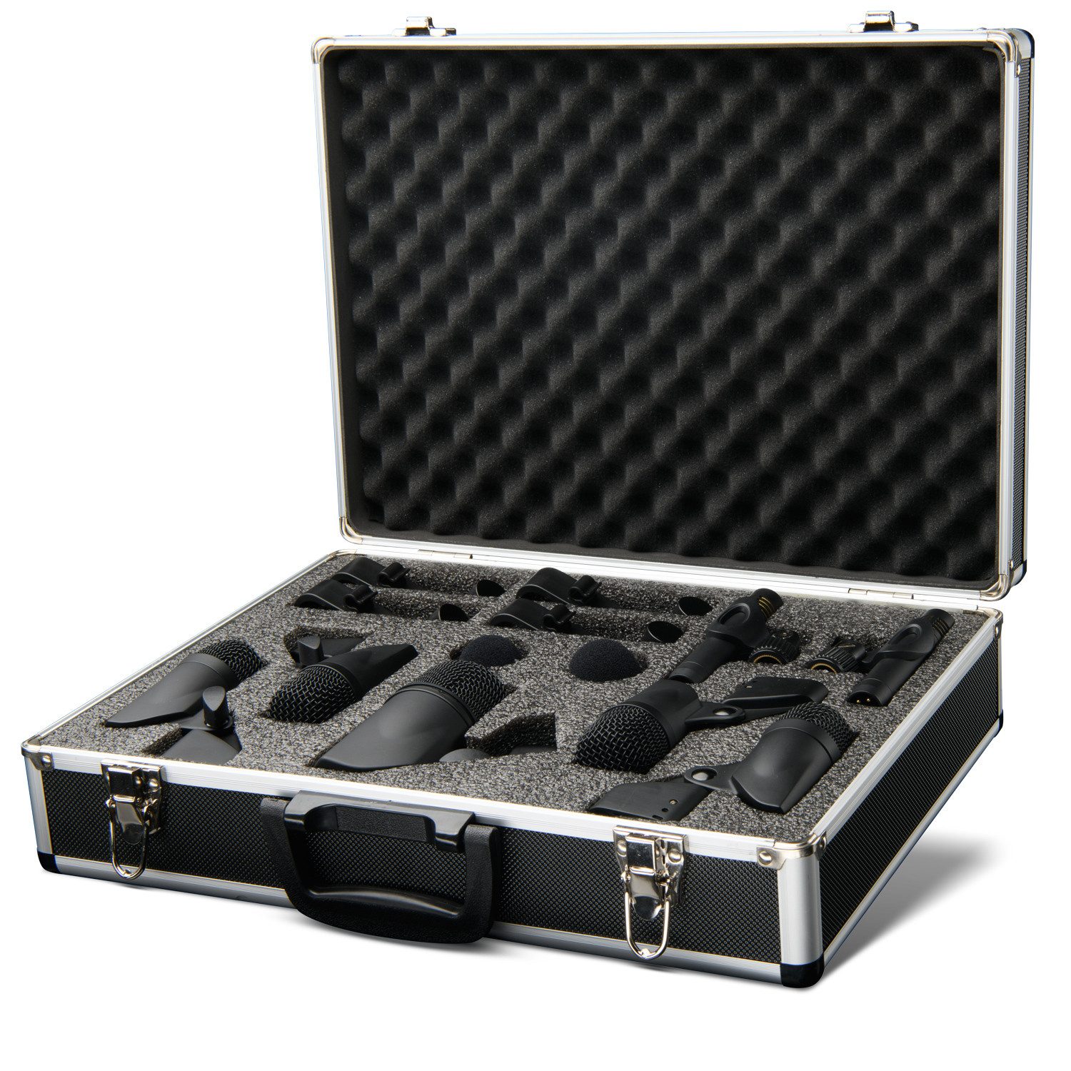 Presonus Mikrofon DM-7 (Mikrofon-Set für Schlagzeug, 7-tlg), mit 7x XLR-Kabel farbig