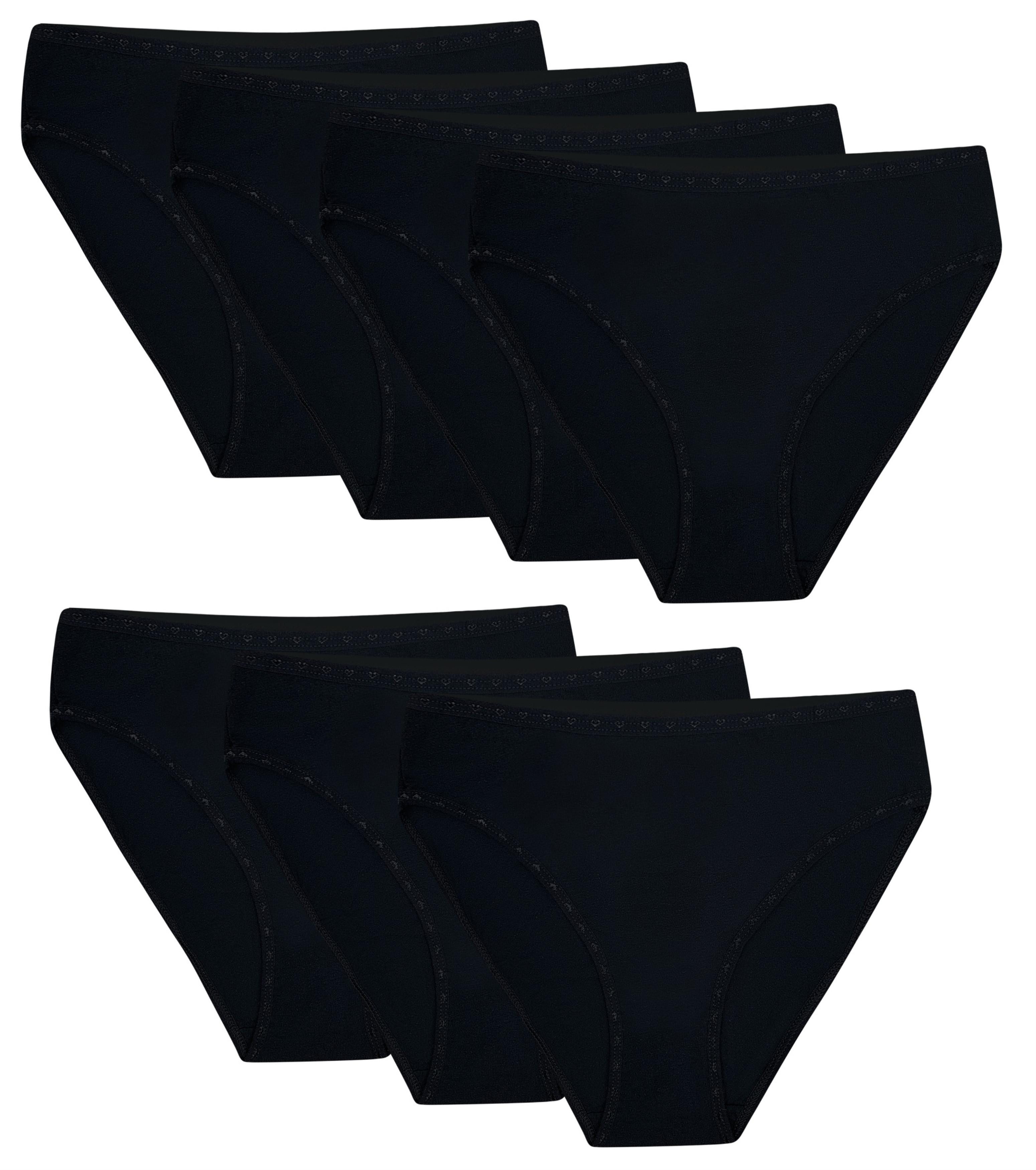 LOREZA Taillenslip 7 Damen Slips Unterhosen Schwarz Weiss Unterwäsche Baumwolle 34-44 (Packung, 7-St)