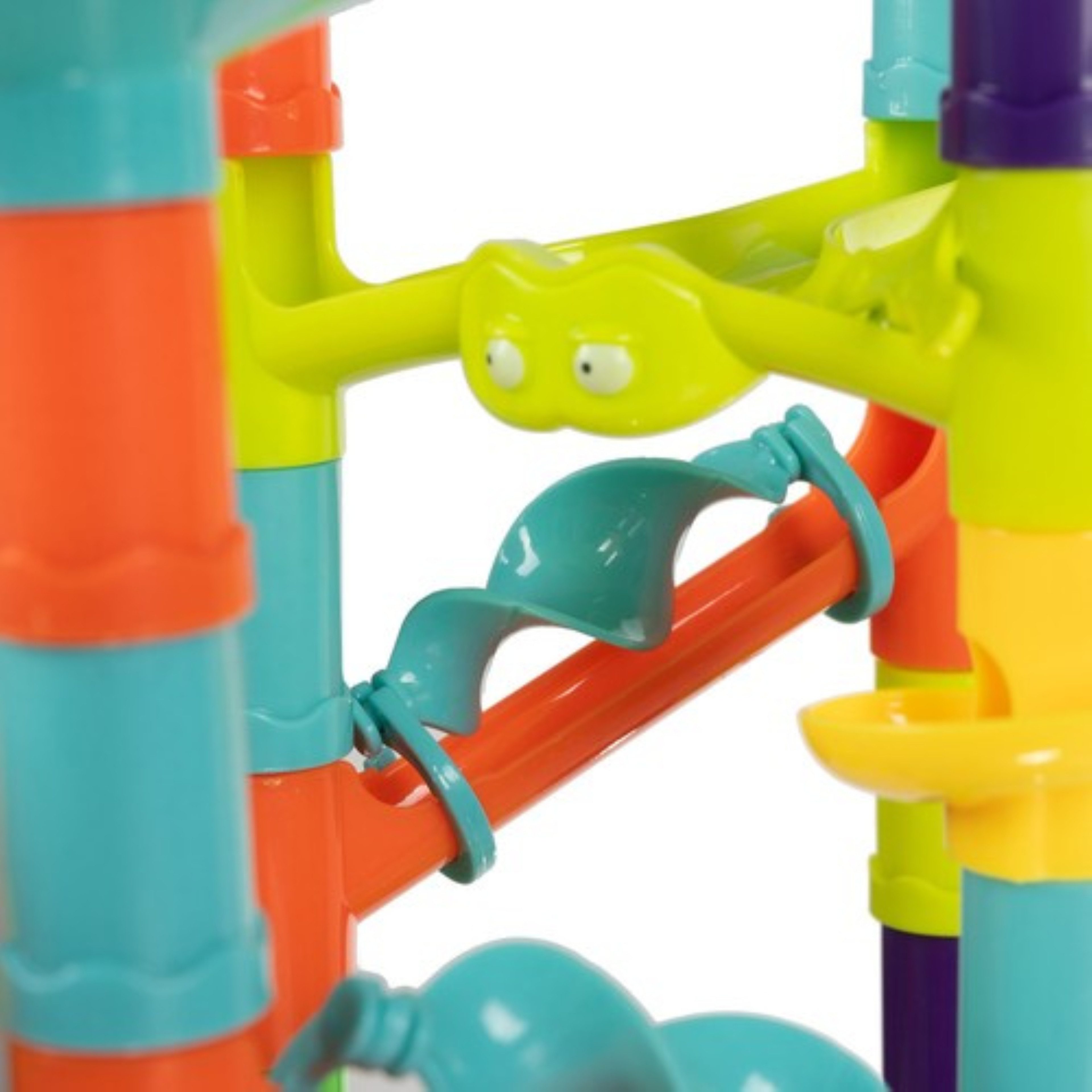 KRUZZEL Kugelbahn 3D Kugelbahn Rutsche Set Kinder Bauspielzeug 113 Elemente 30 Bälle, (Kinder Konstruktionsspielzeug Kugelbahn 3D Lernspiel Set, 143-tlg., Interaktive Kugelbahn Rutsche Set mit 30 Bällen und 113 Elementen), Kreative 3D Kugelbahn mit 30 Bällen und 113 Teilen