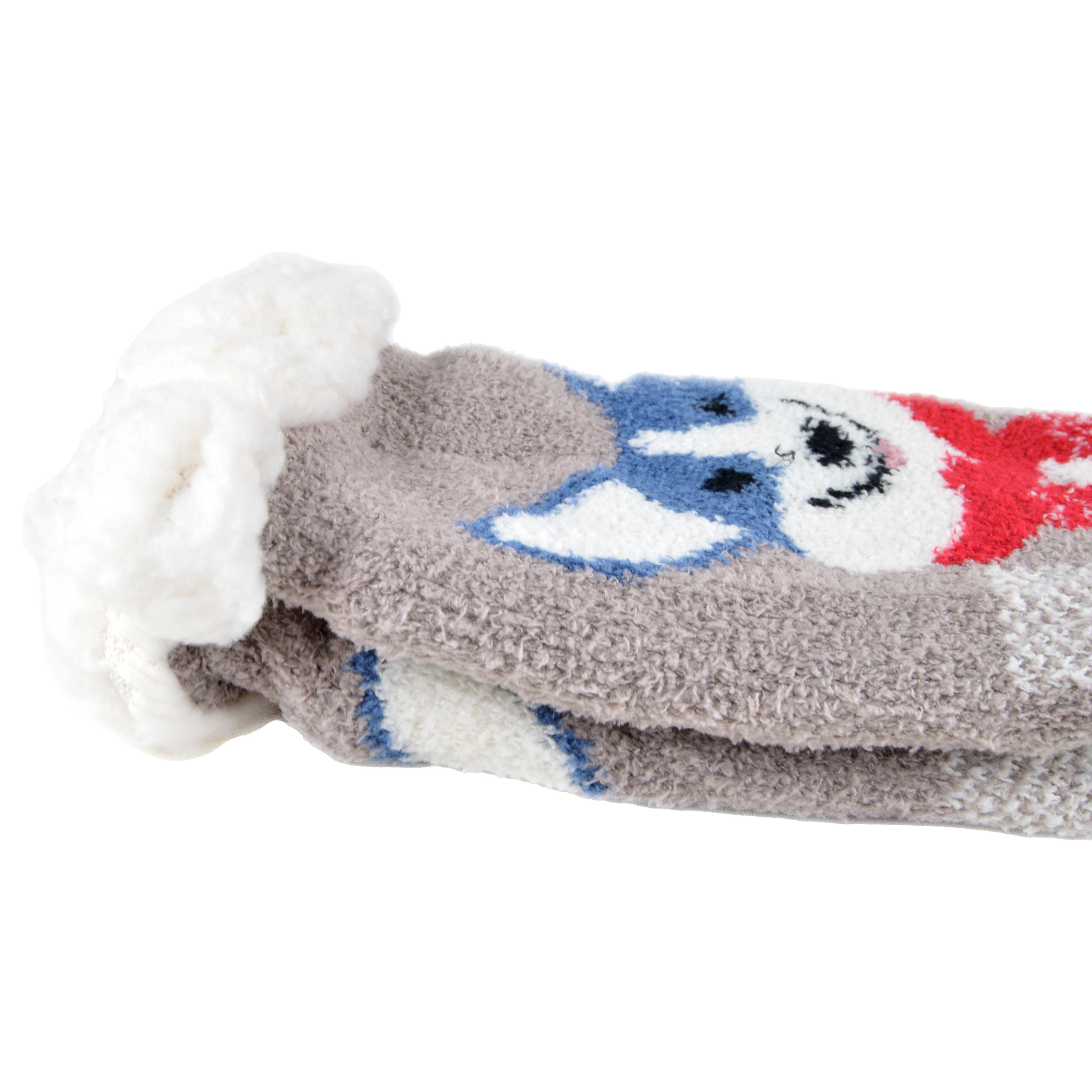 Frostfighter Kuschelsocken Damen Hüttensocken (1 Paar) Teddyfutter, ABS-Sohle