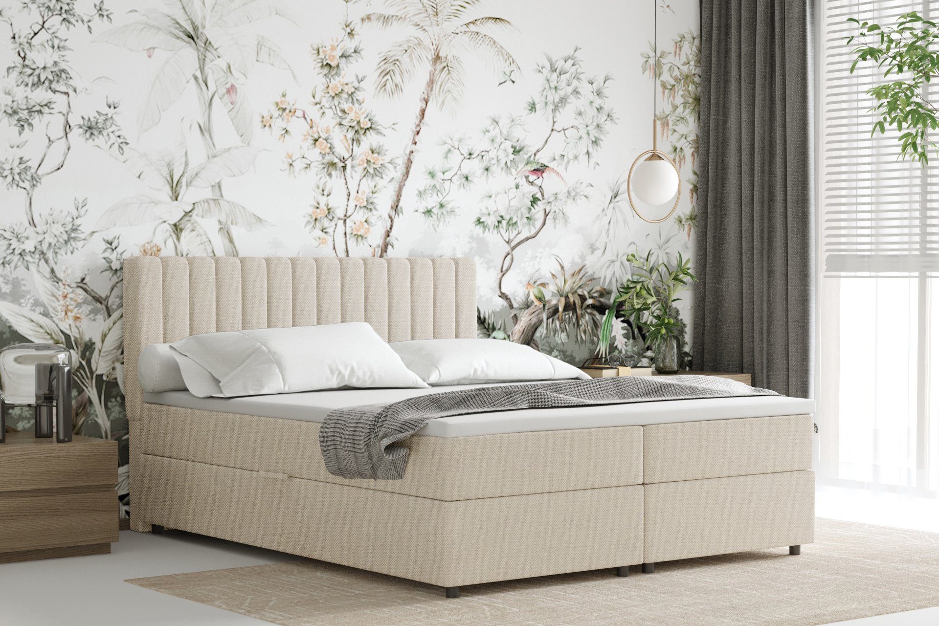 PANDA MÖBEL GmbH Boxbett EVEREST – Komfortables Doppelbett - Kopfteil, zwei günstig online kaufen