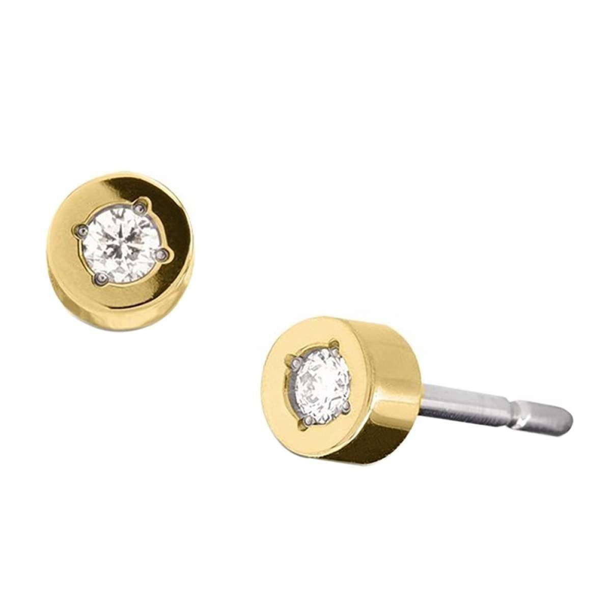 Boccia Paar Ohrstecker 05083-04, Diamant Titan goldplattiert