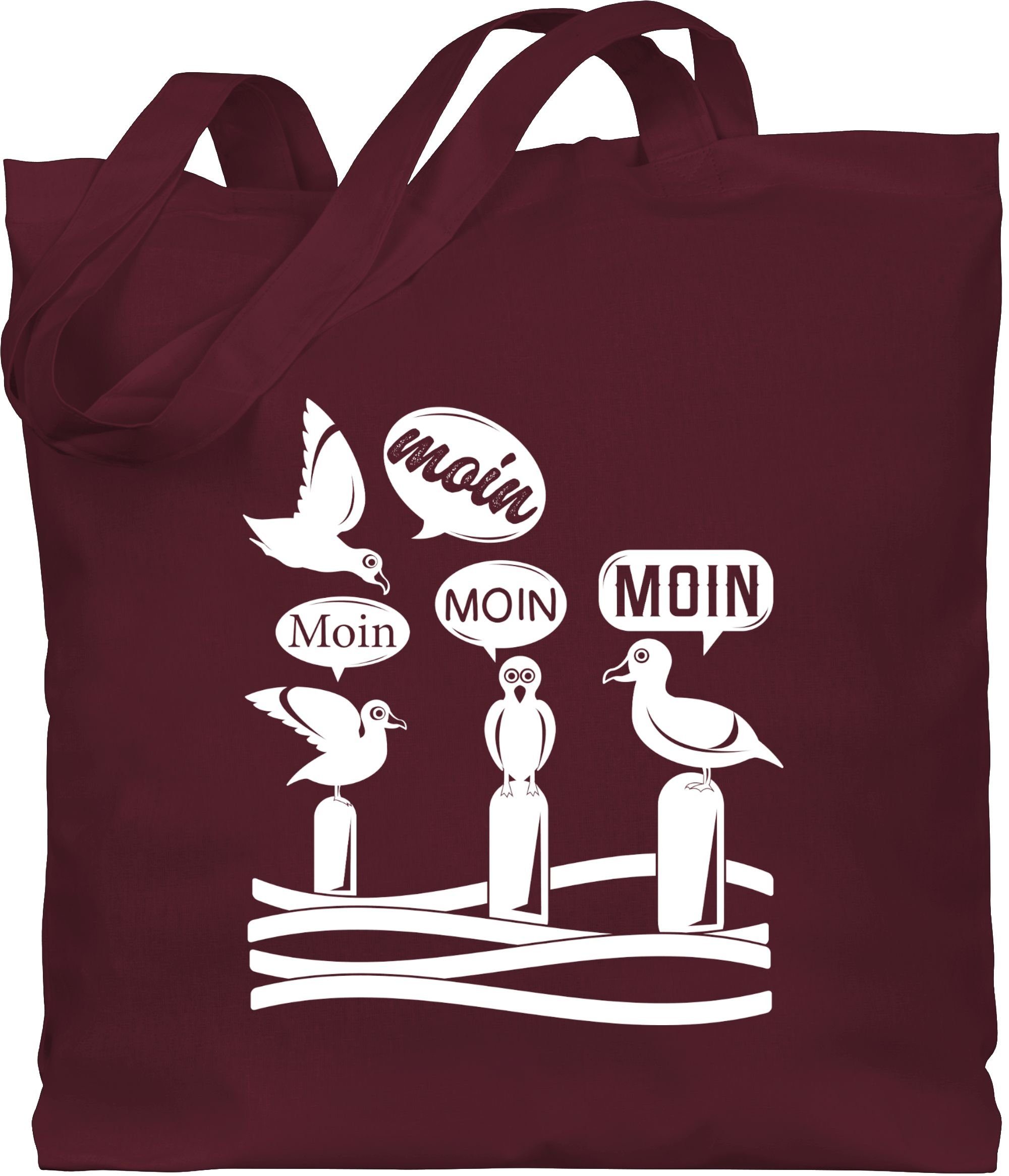 Shirtracer Umhängetasche »Moin Möwen weiß Sprüche Statement mit
