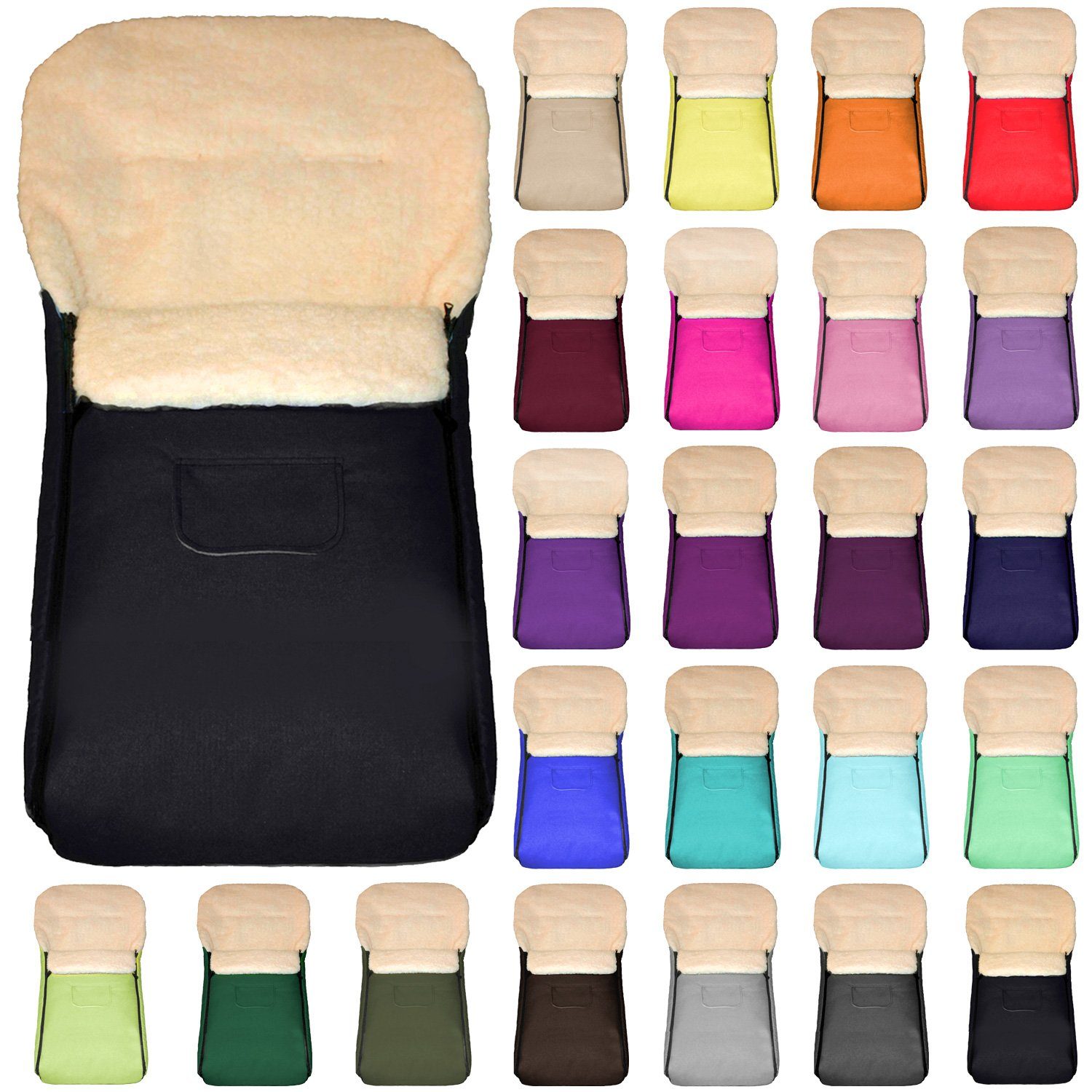 Baby-Joy Fußsack KAI XL 105cm Lammwolle Winterfußsack Thermo Babyfußsack 6 Mon - 3 Jahr, Wetterfest, Thermo-warm und Ultraweich – Bild 4 von 5