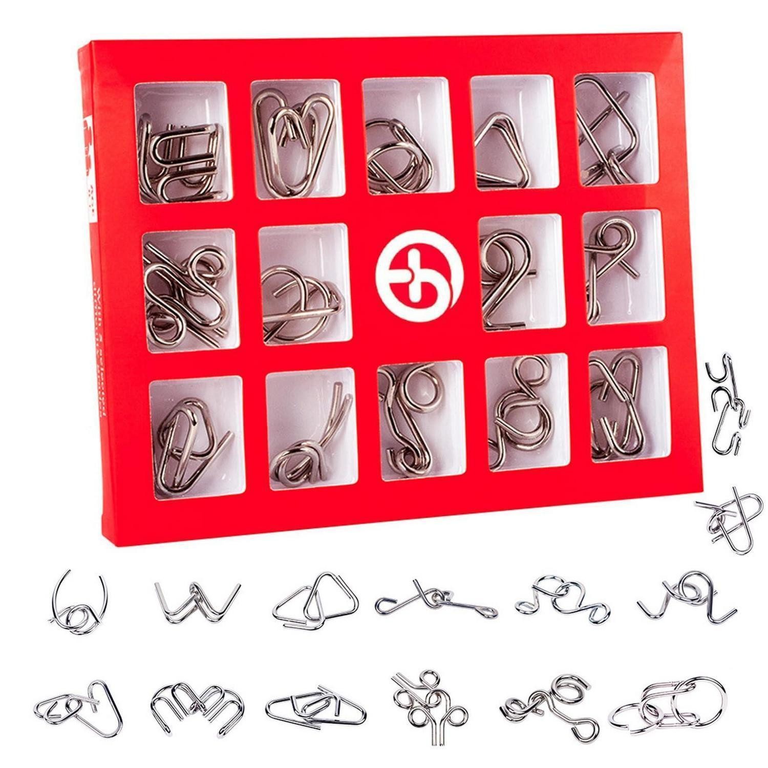 LuxusKollektion 3D-Puzzle Metall Puzzle IQ Spiele Set, Puzzleteile