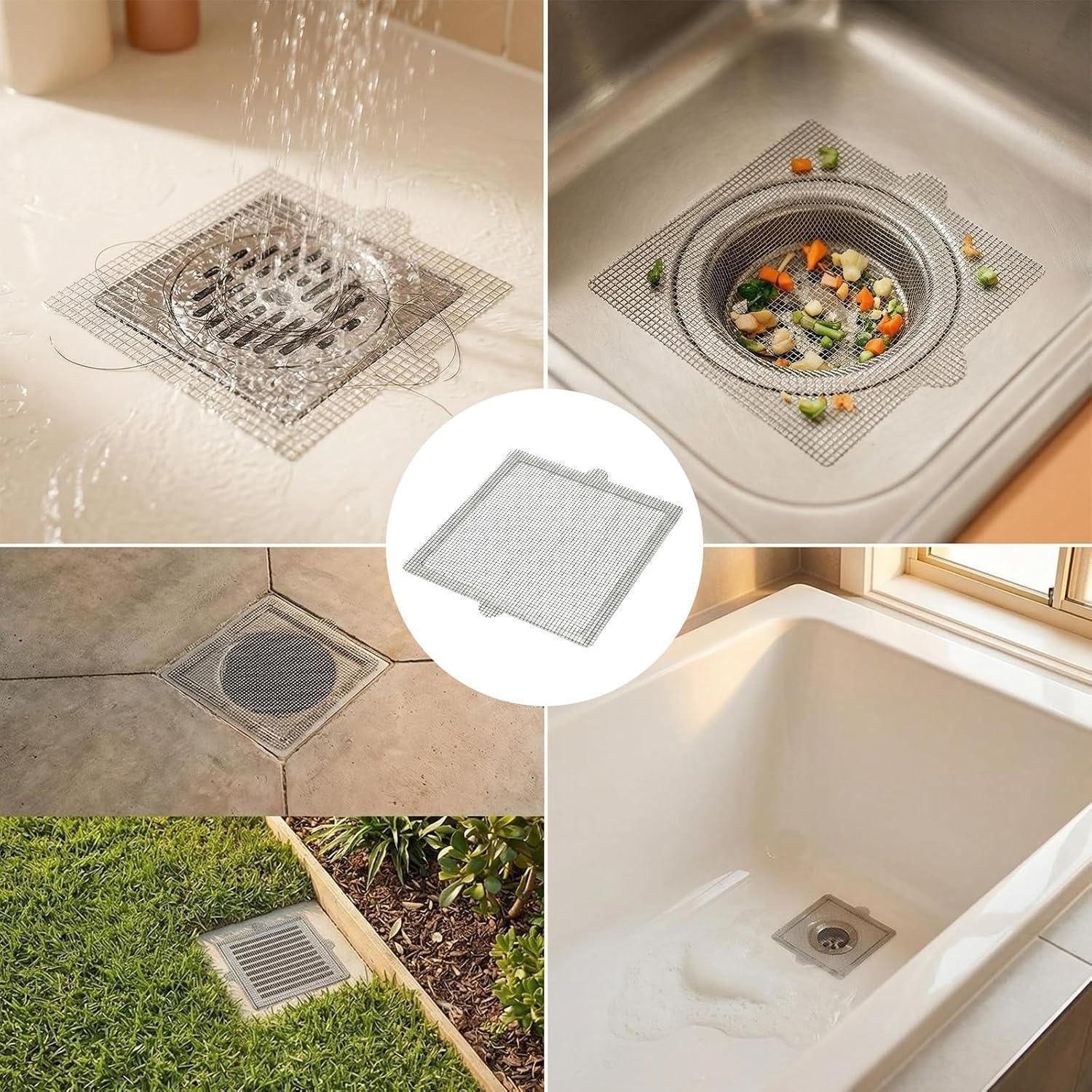 LuxusKollektion Duschablauf Duschabfluss Haarsieb 40Stk 15x15cm Fiberglas Mesh – Bild 3 von 5