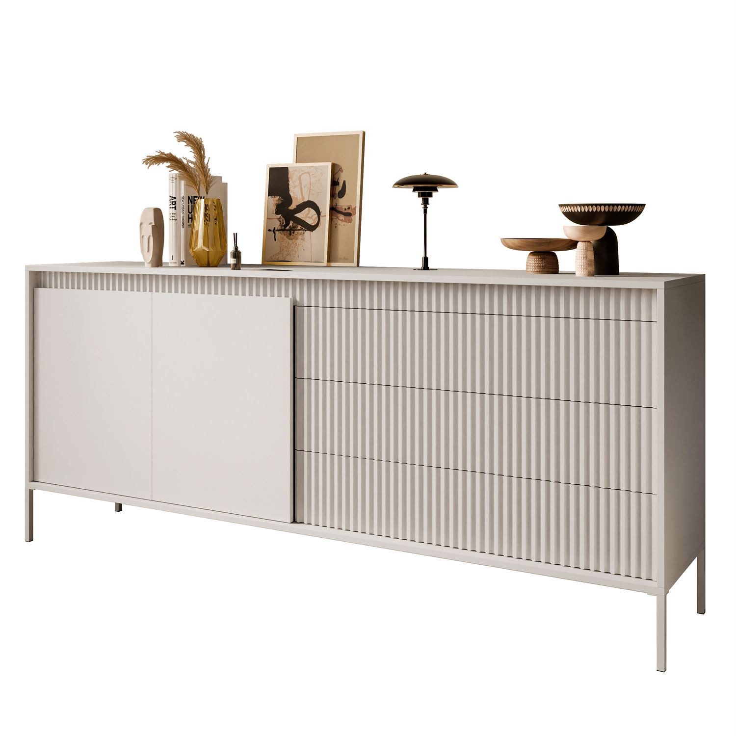 Kommode YASUMI 2D3S Sideboard mit 2 Türen und 3 Schubladen