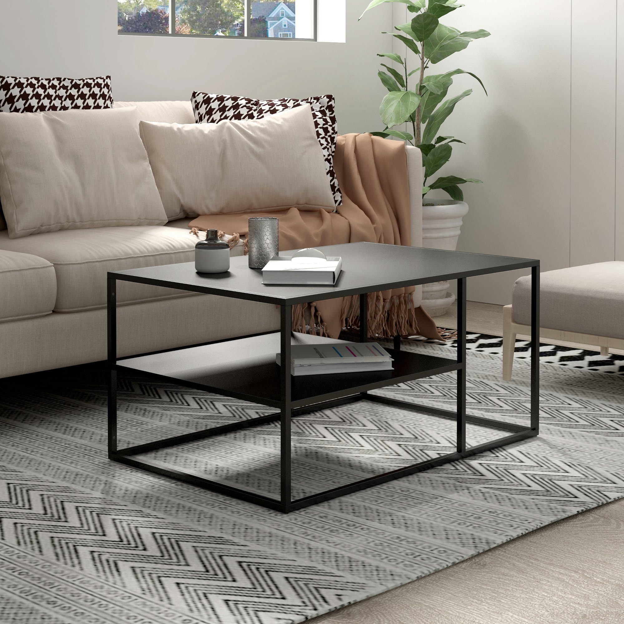 en.casa Couchtisch, »Solund« Beistelltisch Stahl 45x90x60 günstig online kaufen