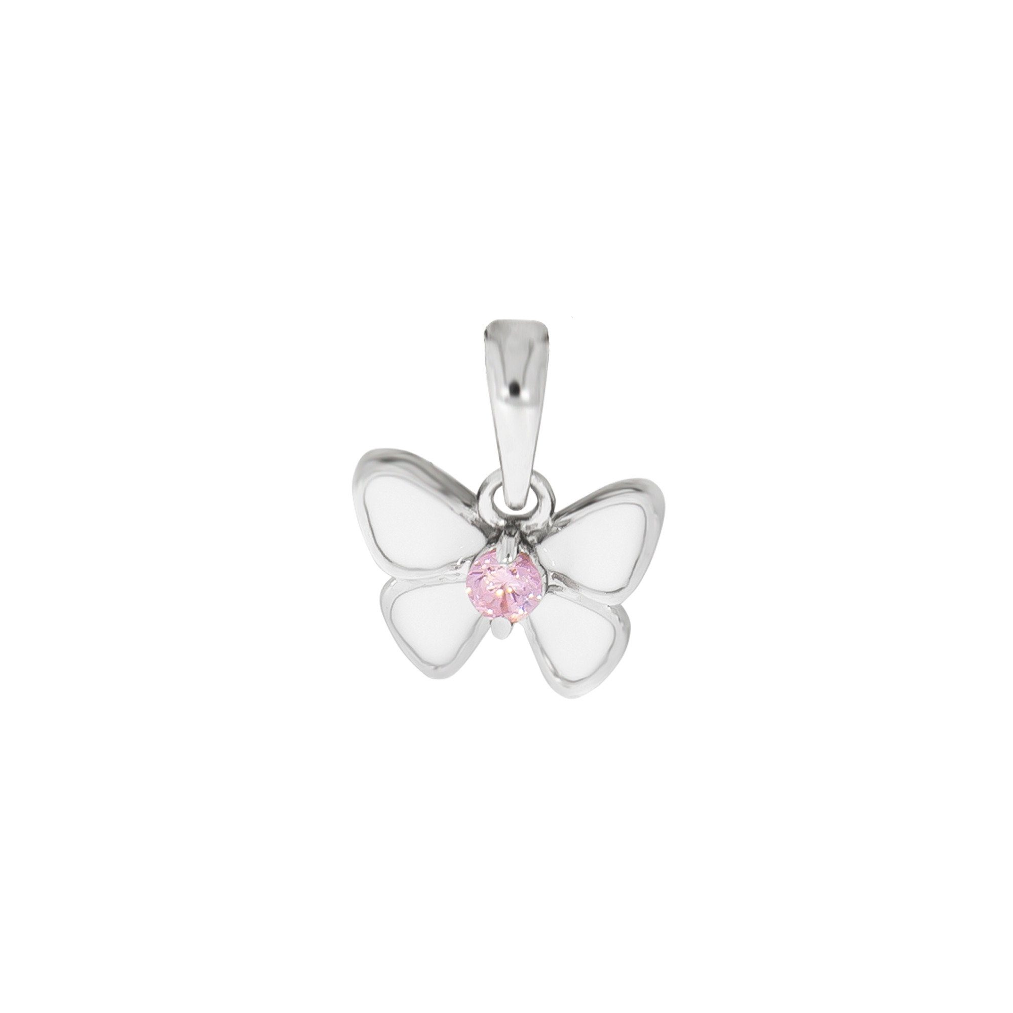 Vivance Kettenanhänger 925/- Sterling Silber rhodiniert Schmetterling Zirkonia pink