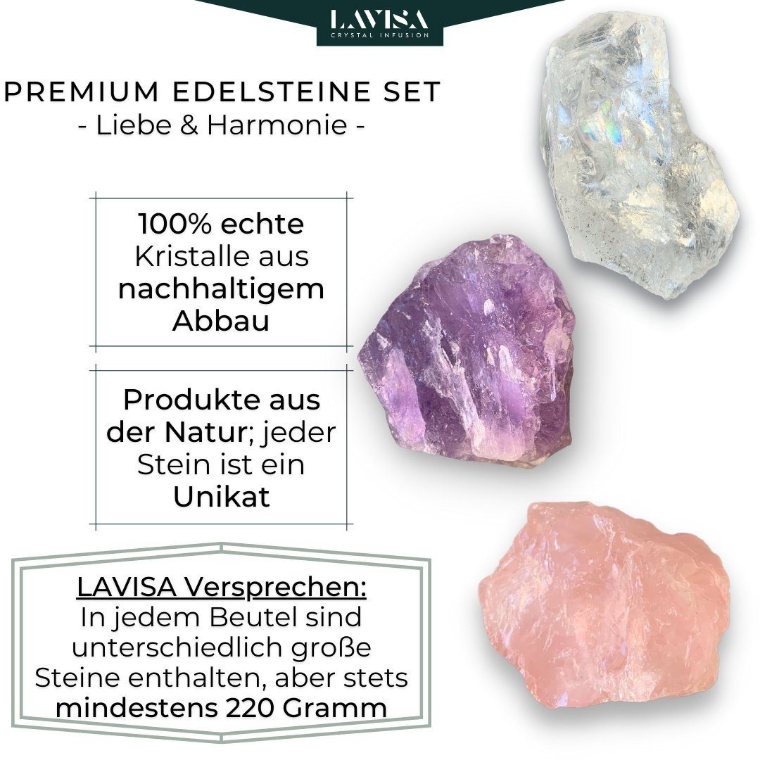 Mineralien echte Dekosteine, Harmonie & Natursteine LAVISA Kristalle, Edelsteine, Liebe Edelstein