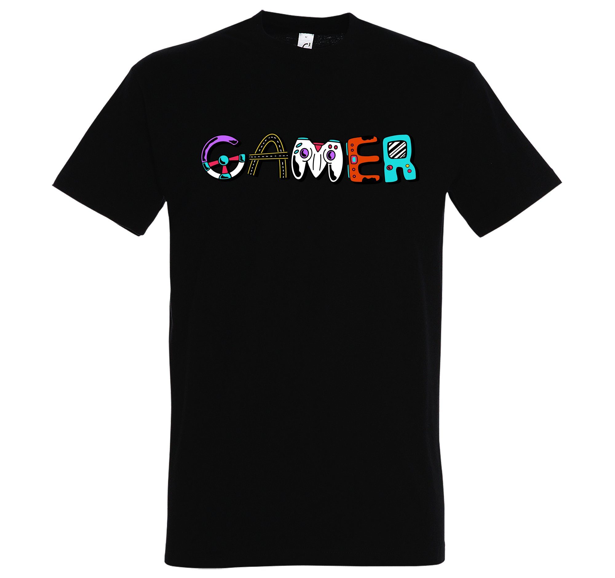 Youth Designz T-Shirt Gamer Herren Shirt mit trendigem Frontprint Schwarz