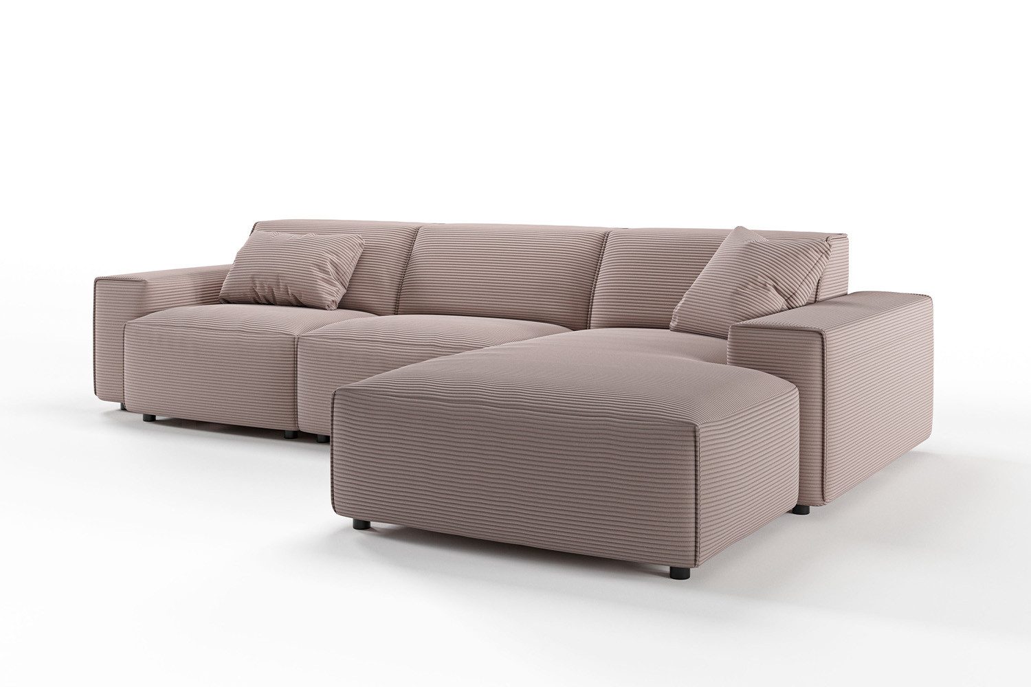 KAWOLA Ecksofa RANI L-Form Cord Sofa - Bequem & Modern - Wohnzimmer Couch, L-Couch Cord, verschiedene Farben, 299x189cm, rechts/links montierbar