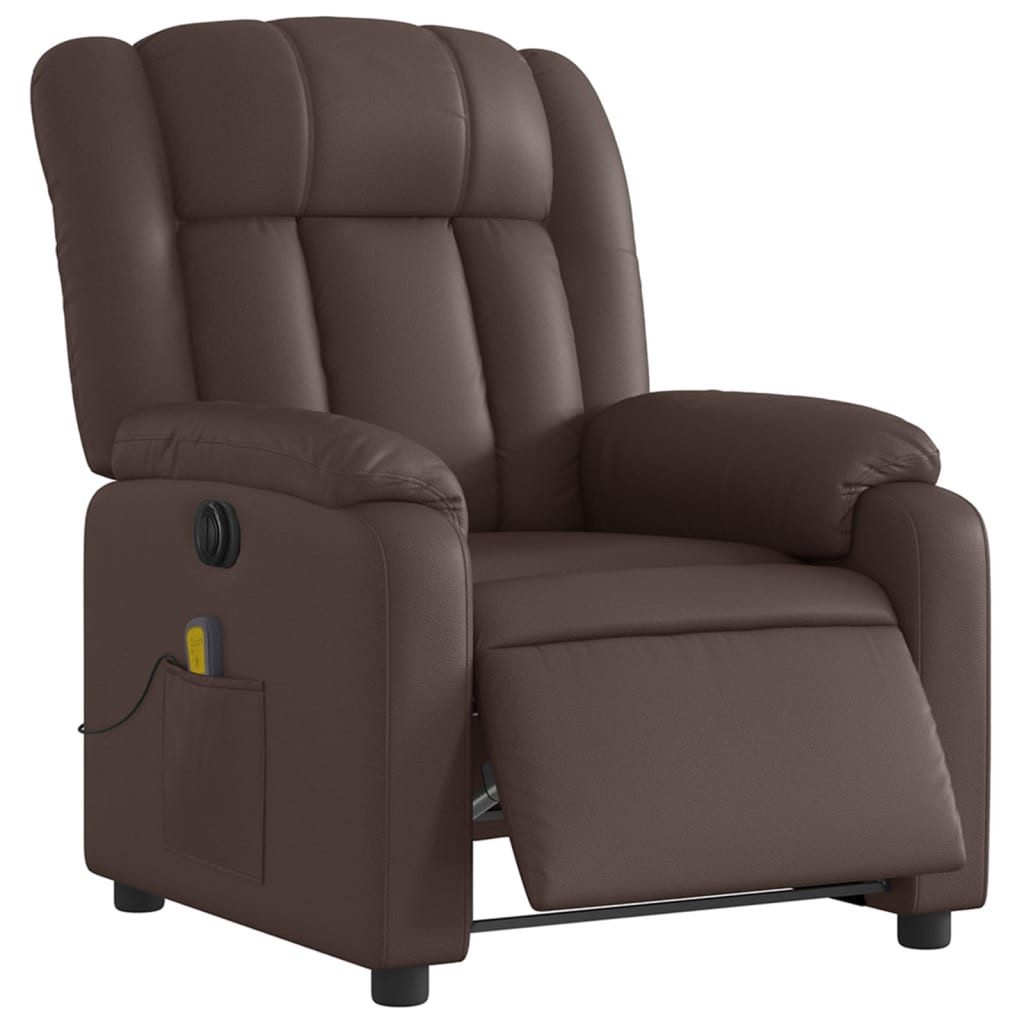 vidaXL Sessel Massagesessel Elektrisch Braun Kunstleder günstig online kaufen