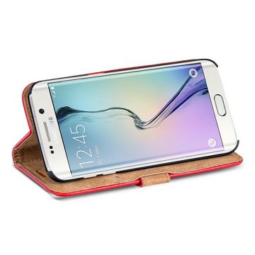 CoolGadget Handyhülle Retro Klapphülle für Samsung Galaxy S6 Edge 5,1 Zoll, Schutzhülle Wallet Case Kartenfach Hülle für Samsung Galaxy S6 Edge