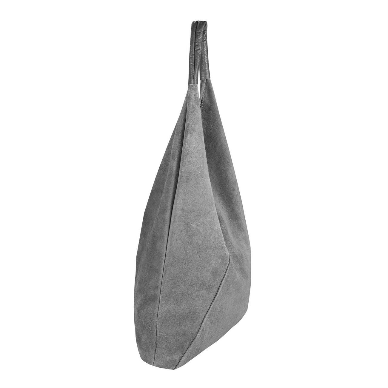 ITALYSHOP24 Schultertasche Made in Italy Damen XXL Leder Wildleder Tasche Shopper Umhängetasche, LEICHT SICHER & SMART unterm Arm tragbar MODERN & EDEL, CITY HOBO BAG