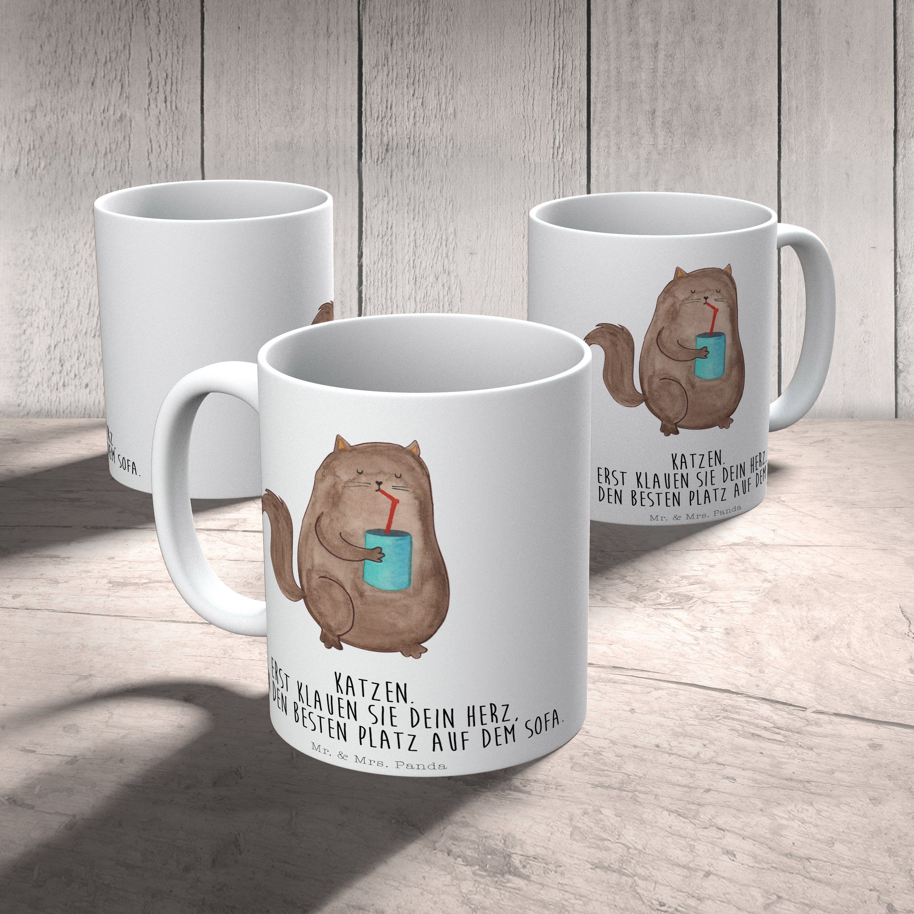 Mr. & Mrs. Panda Dose Katze Keramik Porz, - Weiß Kaffeebecher, Mietze, Kaffeetasse, - Tasse Geschenk