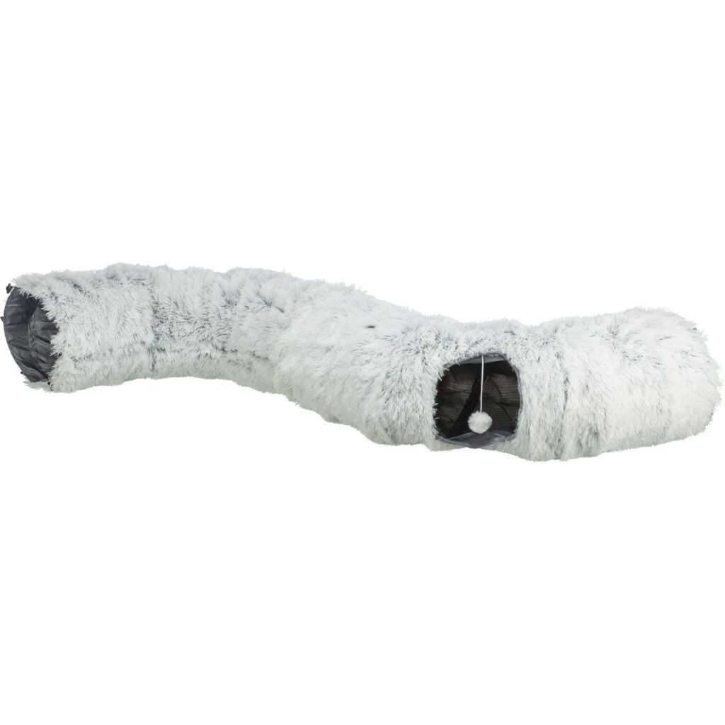 TRIXIE Tiertunnel Spieltunnel Harvey - grau - ø 25 × 160 cm, Plüsch