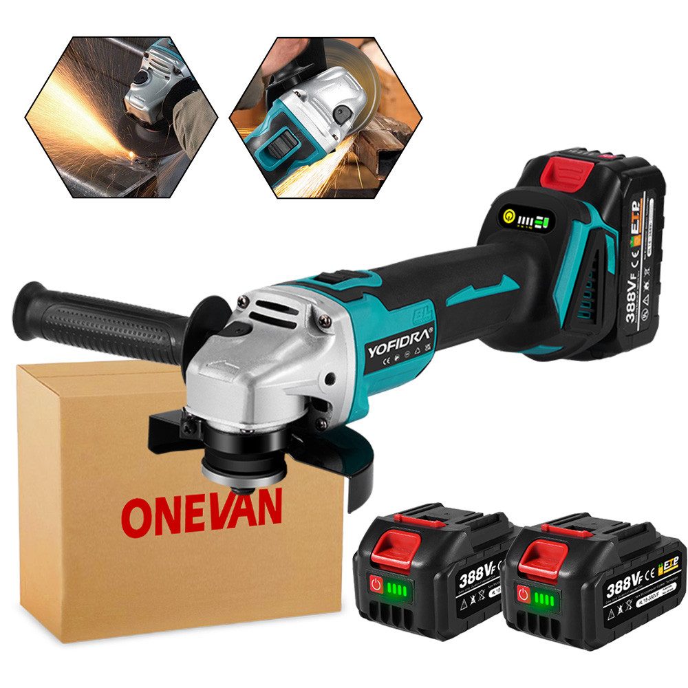 ONEVAN Akku-Winkelschleifer 125 mm Bürstenloser Profi-Schleifer günstig online kaufen