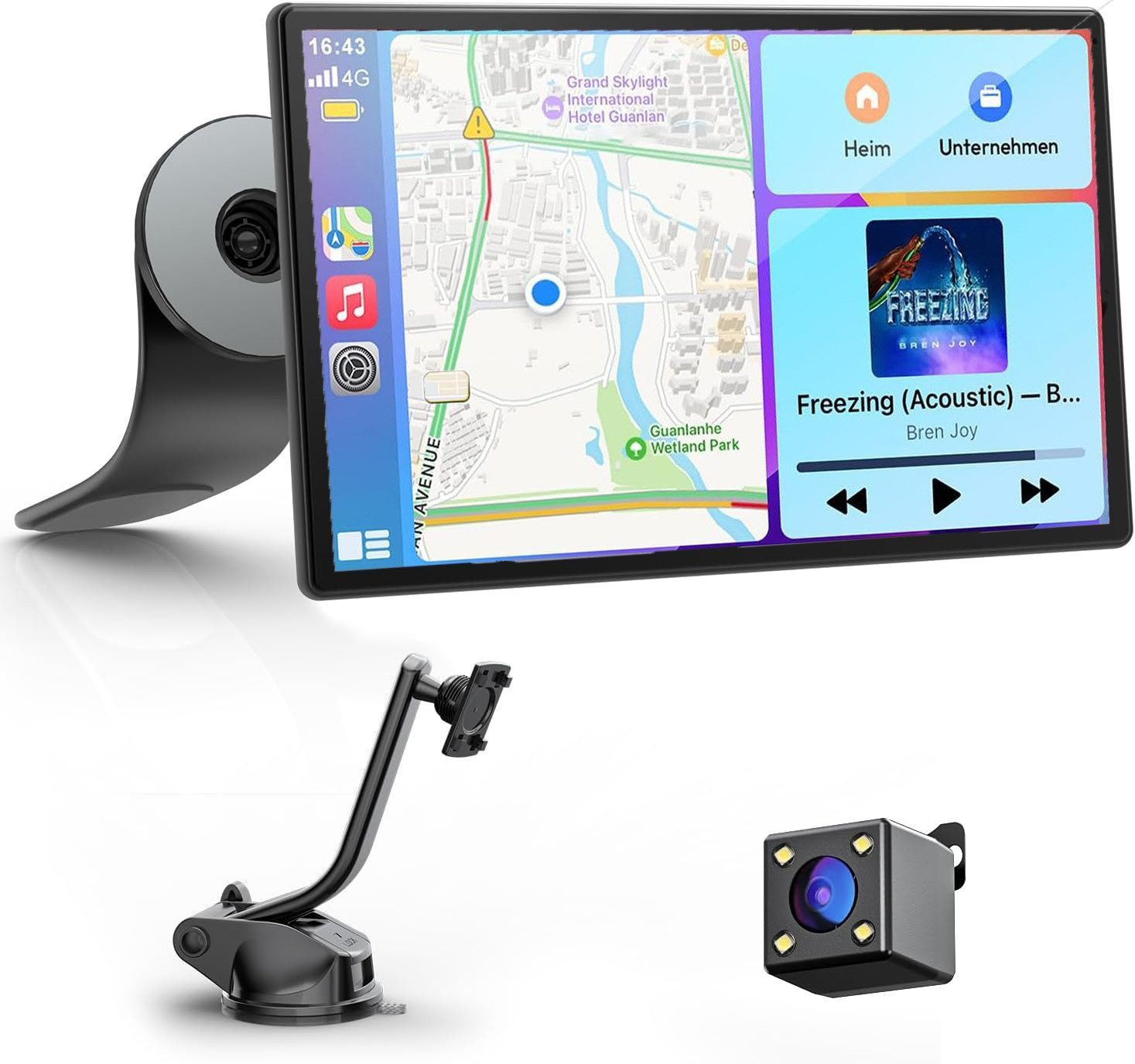 TWUFY Display Autoradio, 9 Zoll HD Apple CarPlay & Android Auto für Auto Navigationsgerät (Lautsprecher/FM/Aux/Bluetooth, OTA-Updates, GPS-Navigation, OTA-Updates,Rückfahrkamera)