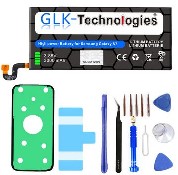 GLK-Technologies High Power Ersatzakku kompatibel mit Samsung Galaxy S7 SM-G930F, Original GLK-Technologies Battery, accu, 3000 mAh Akku, ersetzt BG-EB930ABE inkl. Werkzeug Set Kit Smartphone-Akku 3000 mAh