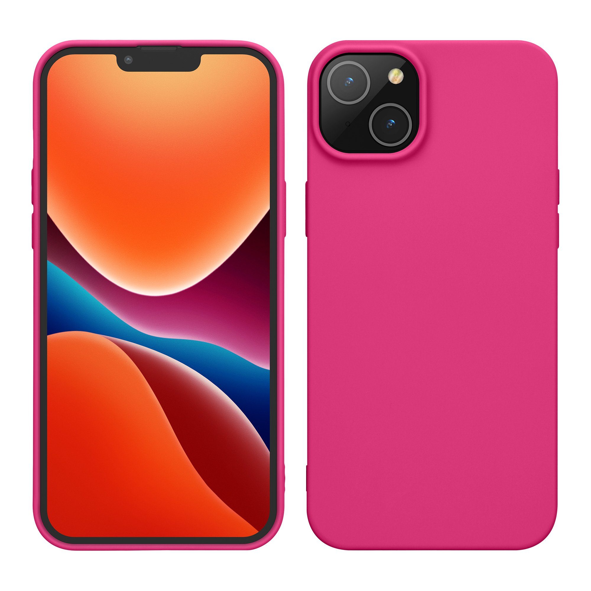 kwmobile Handyhülle Hülle für Apple iPhone 14 Plus, Hülle Silikon - Soft  Handyhülle - Handy Case Cover - Neon Pink