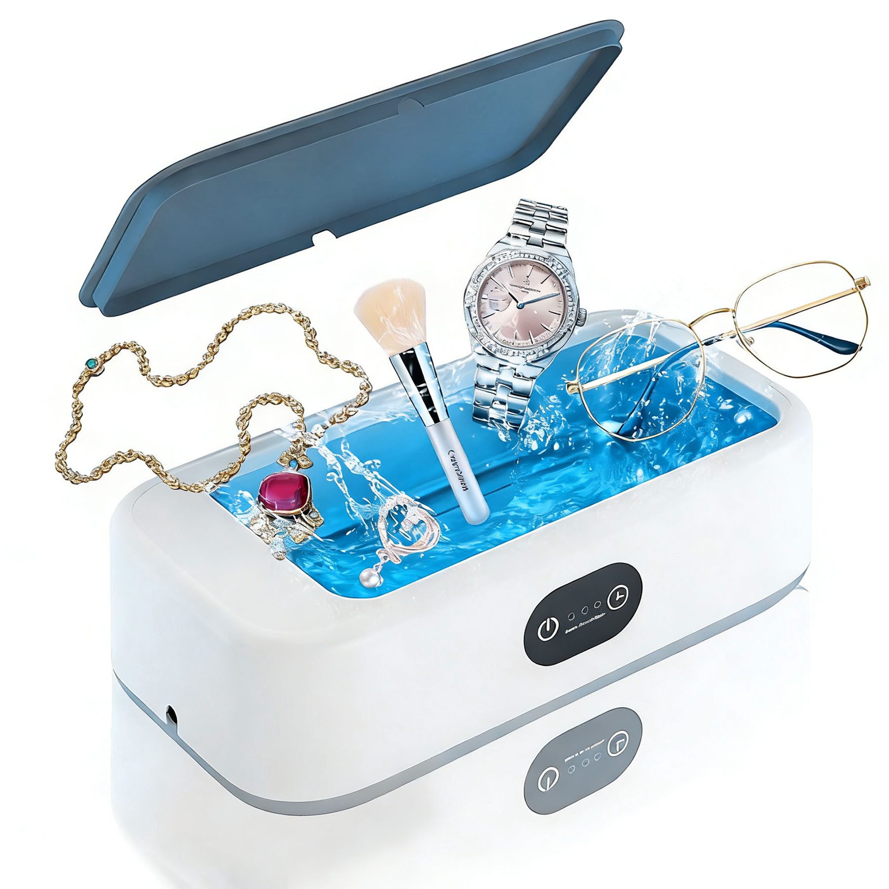 Senmudi Ultraschallreiniger Ultraschallreiniger 49KHz, Ultrasonic Cleaner Mit 3 Zeitfunktionen, 640ml Große Kapazitätmit für Brillen, Schmuck, Uhren, Babyflaschen usw