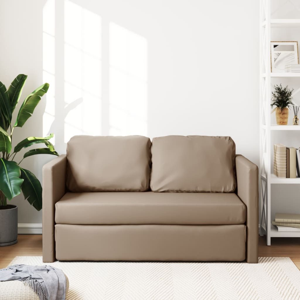 vidaXL Sofa Bodensofa mit Schlaffunktion Cappuccino-Braun günstig online kaufen
