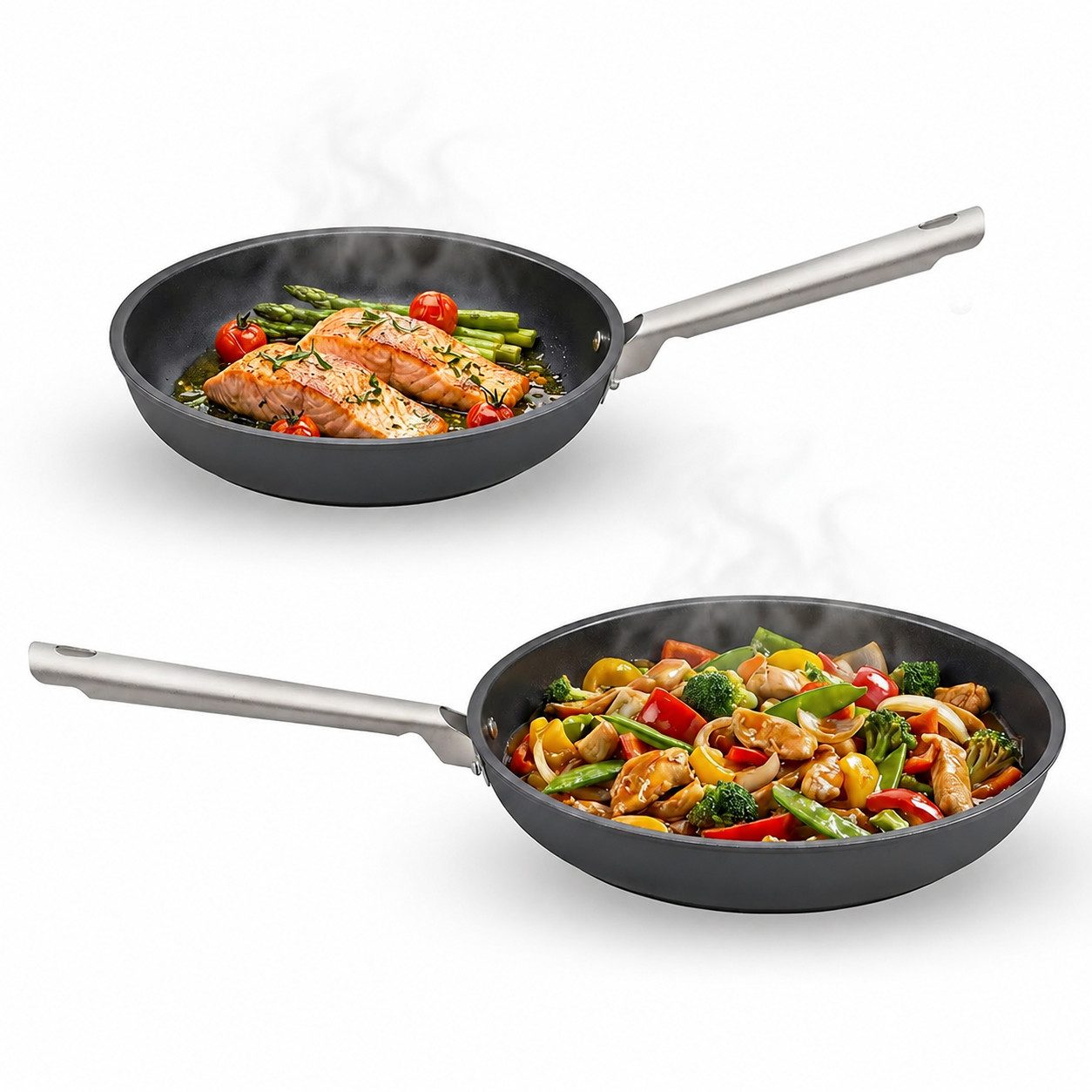 Cosy & Trendy Pfannen-Set Ecodura Bratpfannenset Ø 24 + Ø 28 cm, Aluminium (Set, 2-tlg., 1x Bratpfanne Ø 24 cm, 1x Bratpfanne Ø 28 cm), Keramikbeschichtung und Aluminiumgriffe, für alle Herdarten