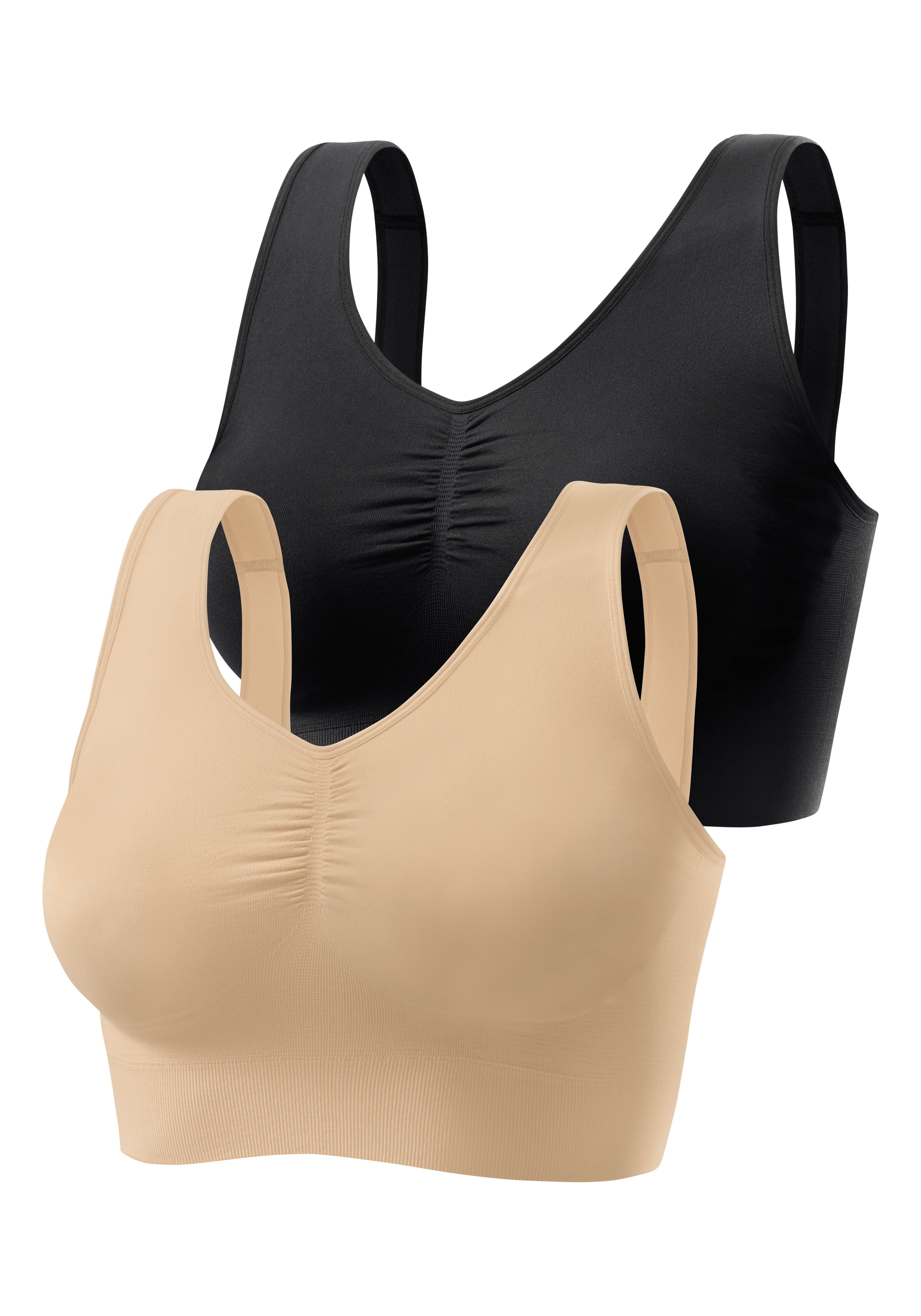 Nuance by Lascana Bralette-BH, BH ohne Bügel, Bustier (Packung, 2-tlg) SEAMLESS, angenehm weich, bequemer BH – Bild 2 von 5
