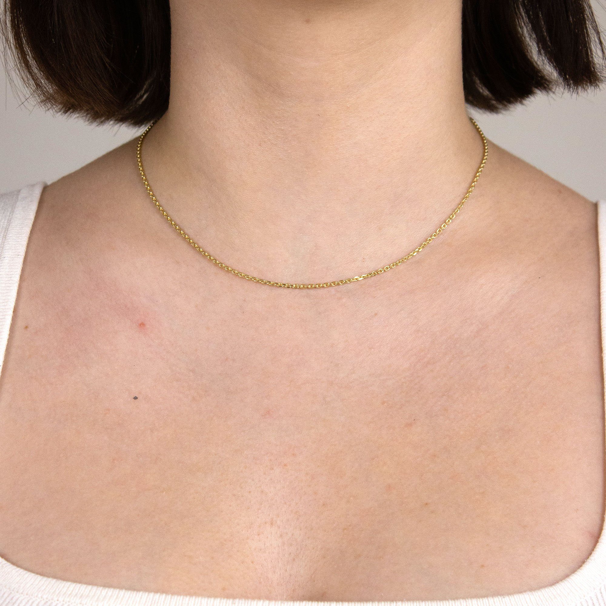 HOPLO Goldkette Ankerkette diamantiert Länge 36 cm - Breite 1,6 mm - 333-8 günstig online kaufen