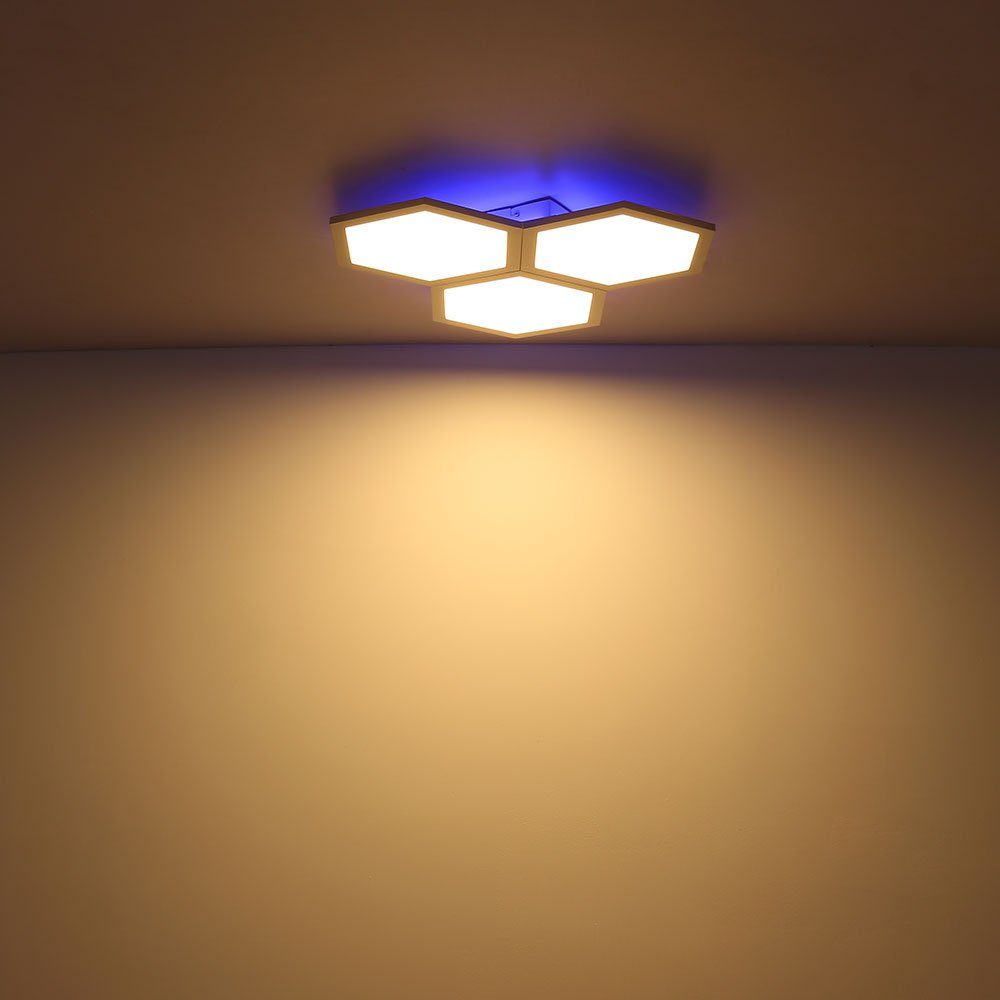 LED-Leuchtmittel Kaltweiß, Deckenleuchte verbaut, Tageslichtweiß, Globo Neutralweiß, Deckenleuchte, LED Fernbedienung dimmbar mit Farbwechsel, fest Deckenlampe Warmweiß,