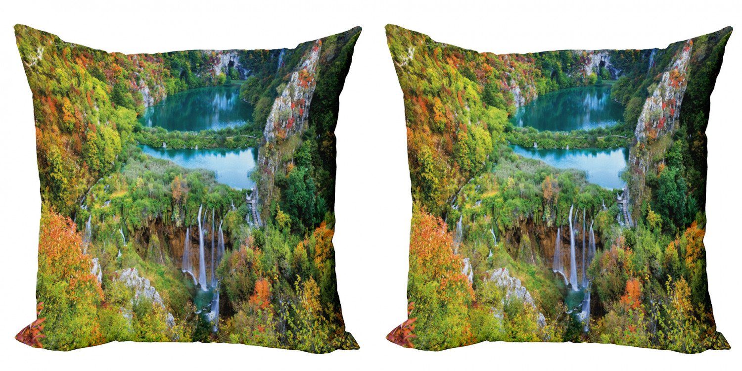 Kissenbezüge Modern Accent Doppelseitiger Digitaldruck, Abakuhaus (2 Stück), Fallen Scenic Fall Valley Seen