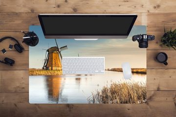 MuchoWow Gaming Mauspad Mühle - Holland - Landschaft (1-St), Büro für Tastatur und Maus, Mousepad Gaming, 90x60 cm, XXL, Großes