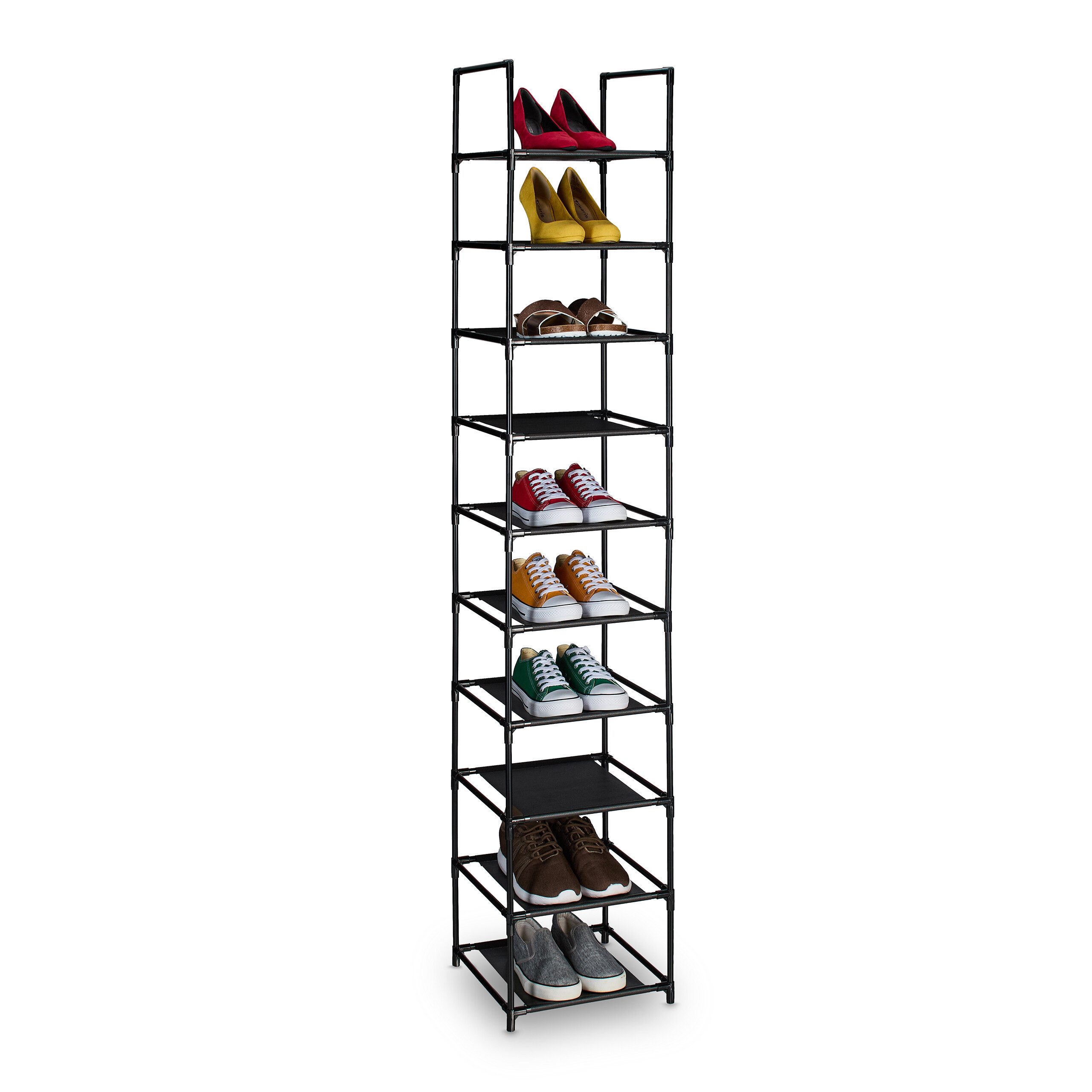 relaxdays Schuhregal schmal, 10 Ebenen günstig online kaufen