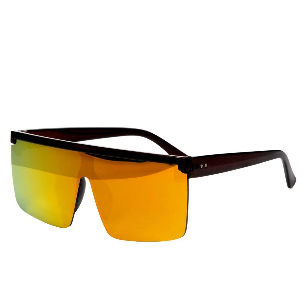 Metamorph Kostüm Flat Top Sonnenbrille orange, Getönte Festival Brille mit geradem Bügel