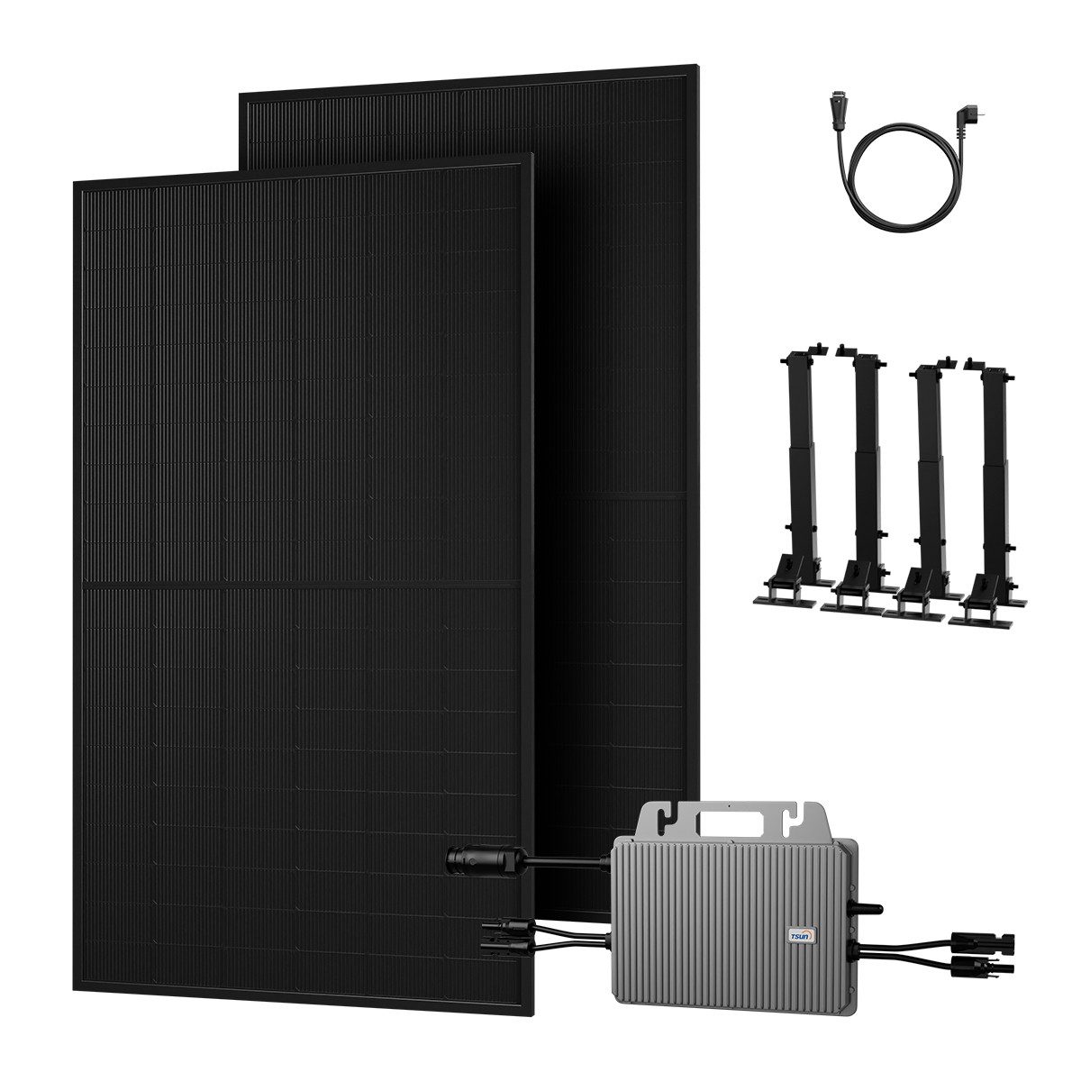 Tsun Balkonkraftwerk 1000W steckerfertige Solaranlage, Paneel mit Tsun 800W Wechselrichter, (TSUN 800W Wechselrichter und 2x 500Wp im Lieferumfang enthalten), Plug-and-Play-Installation