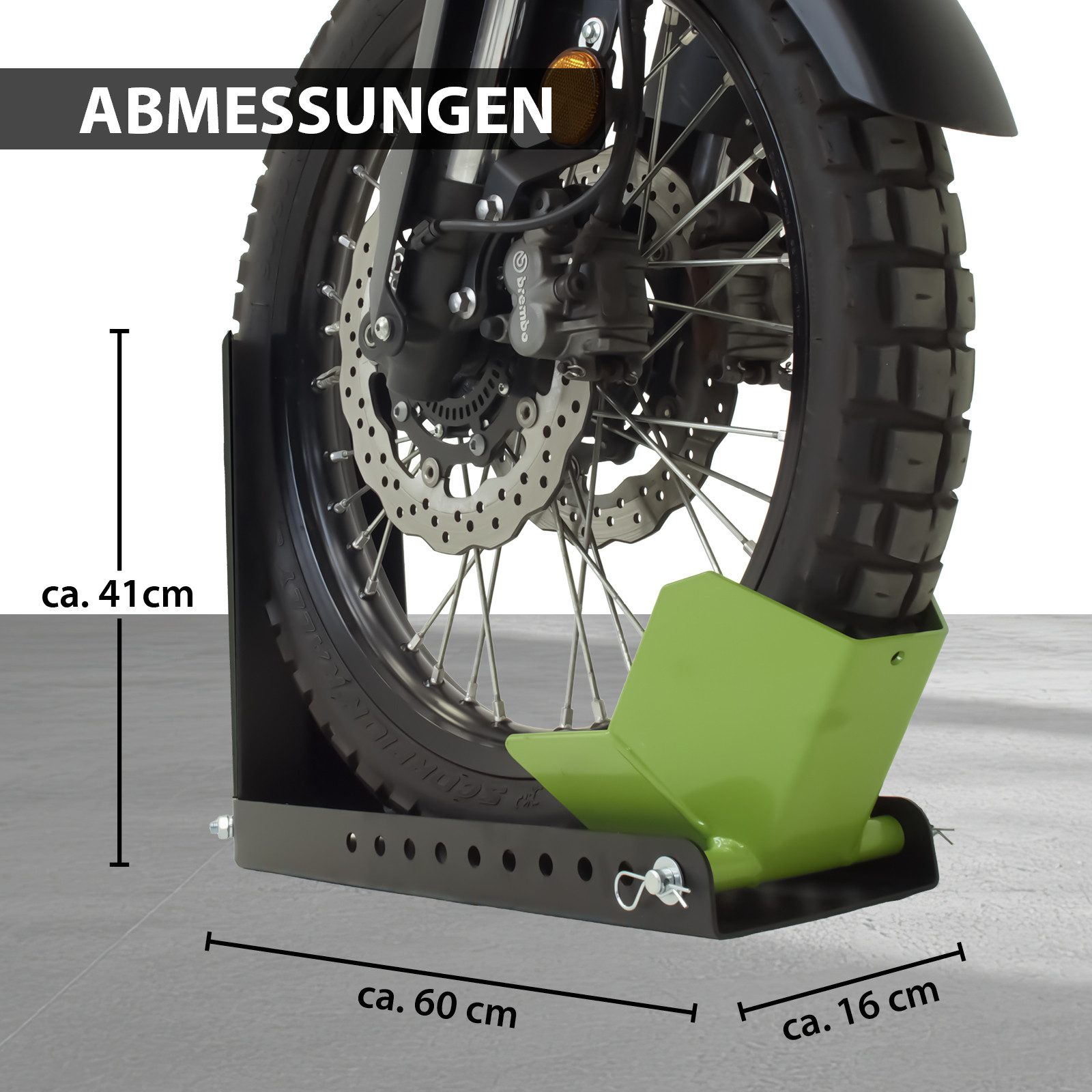 TRUTZHOLM Motorrad-Hauptständer Motorradwippe Stahl Radgröße 8-24 Zoll Reifenbreite bis 145 mm, (Artikel, 1-St), 10-fach verstellbar – Bild 2 von 5