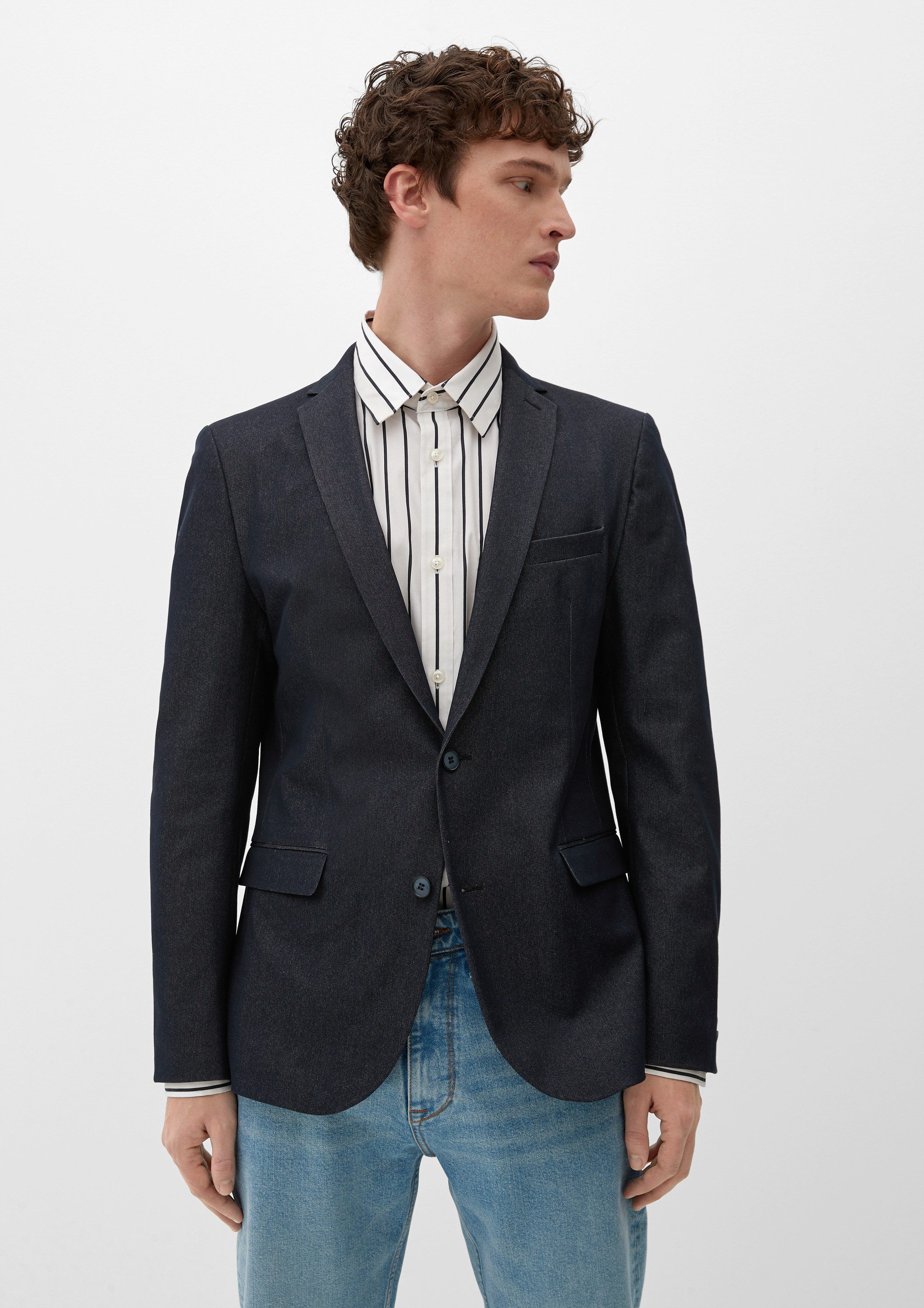 s.Oliver Sakko Indoor-Sakko S.OPURE Slim: elastisches Sakko aus Denim