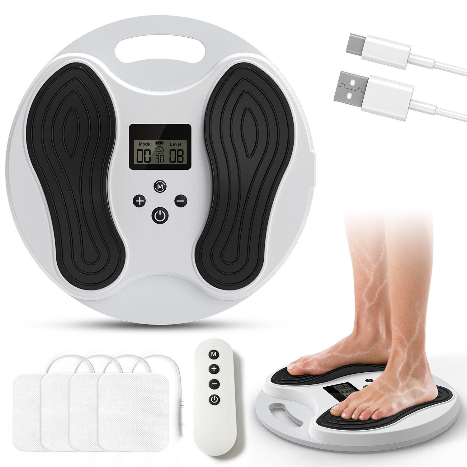 TUWENA EMS-Gerät Durchblutungsstimulator für Füße & Beine, EMS Fußmassagegerät