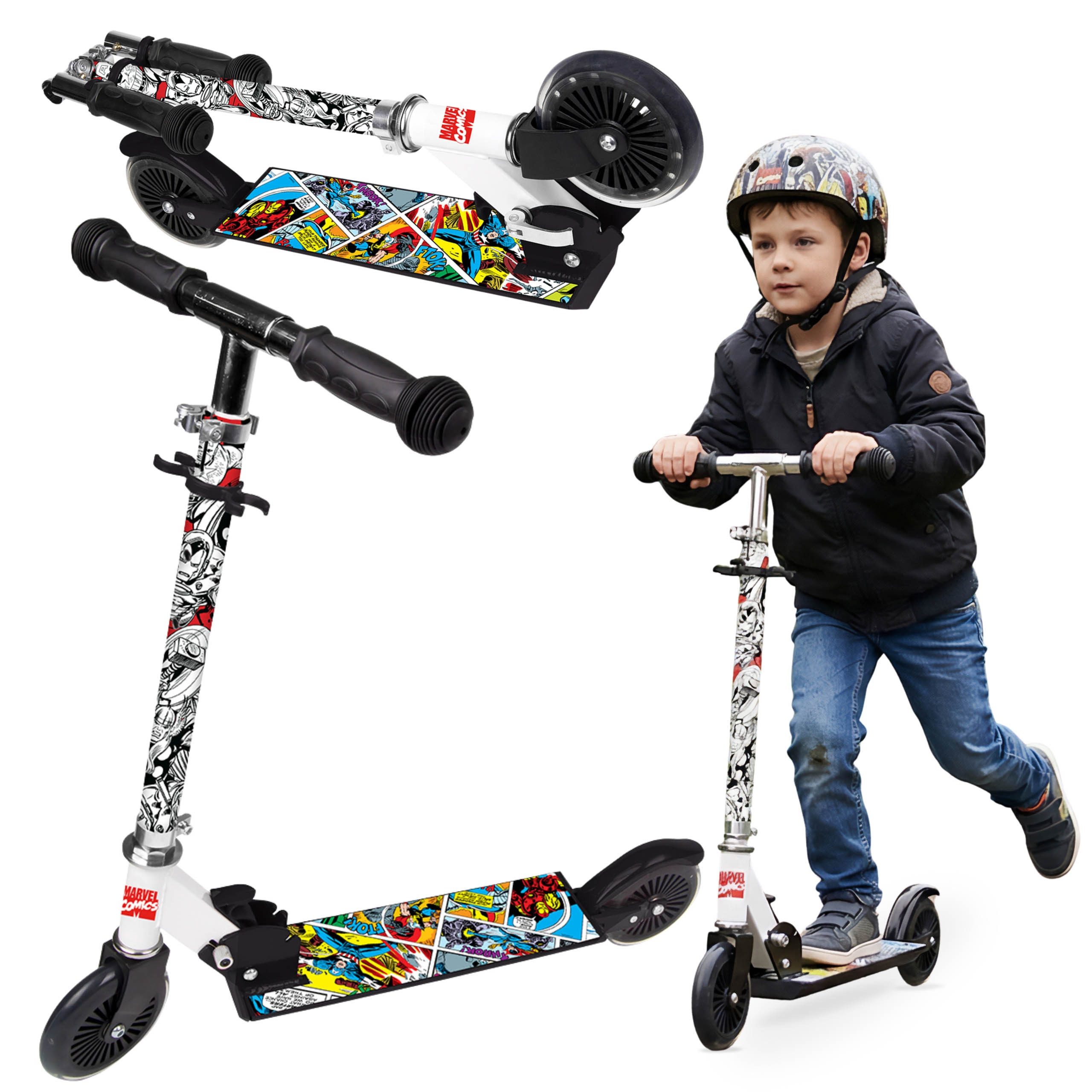Tretroller MARVEL Avengers Zweirad-Roller – faltbar, höhenverstellbar, 50 kg